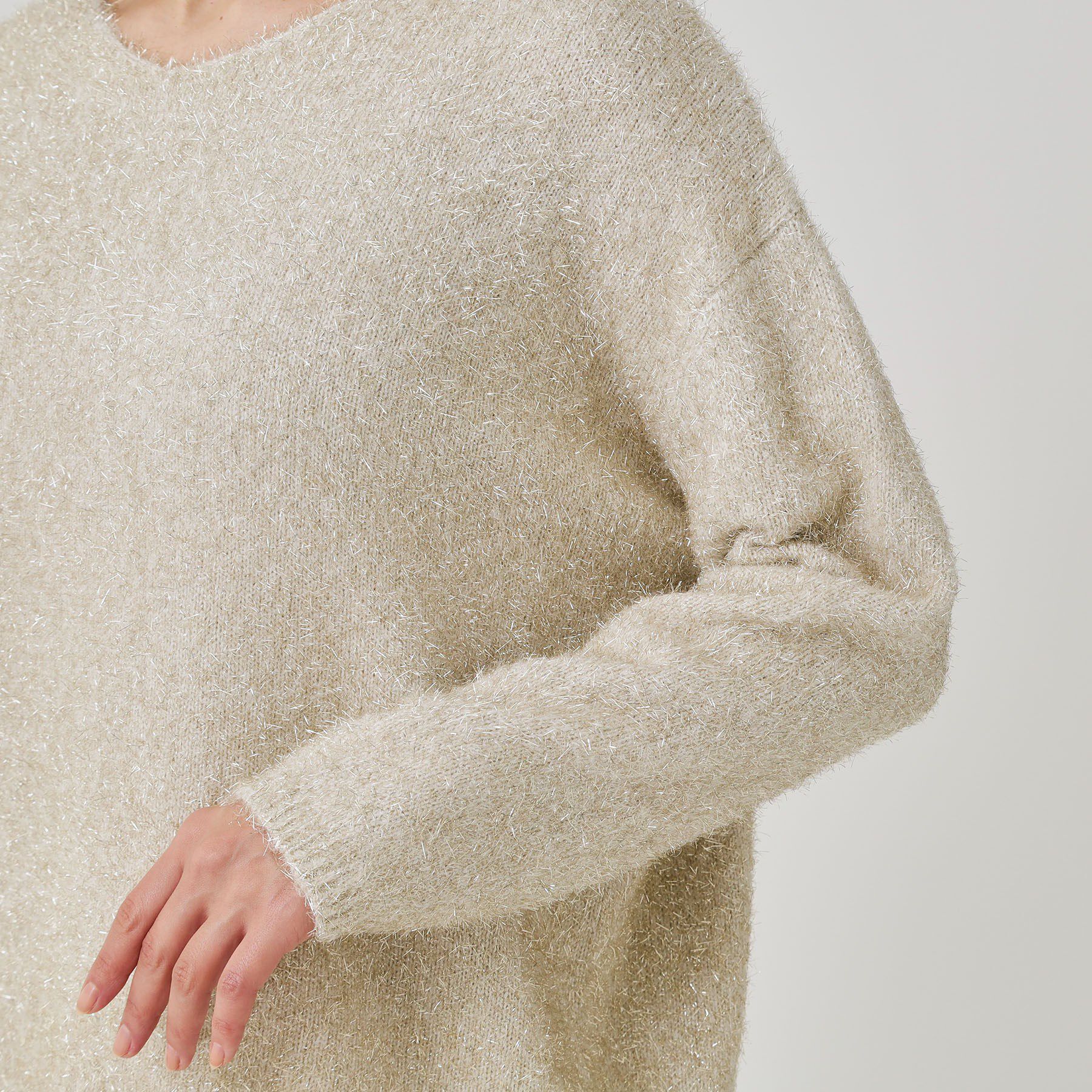 COUP DE CHANCE「【手洗い可】フェザーラメニットトップス」|ニット・セーター|