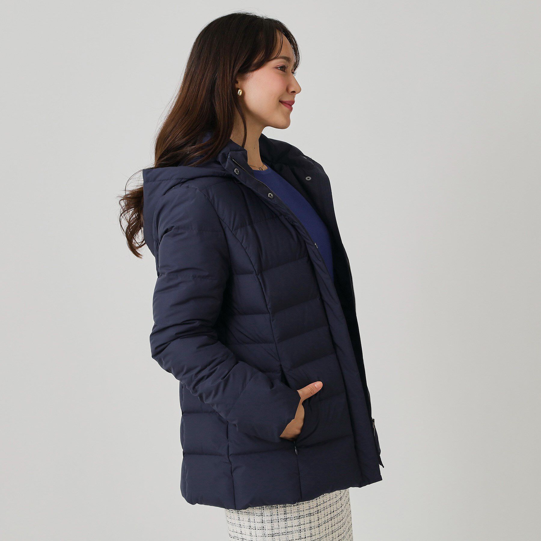 COUP DE CHANCE「【フランス産ホワイトダックダウン／FP800保温性◎／抗菌防臭／手洗い可】ミドル丈ダウンコート」|ダウン|