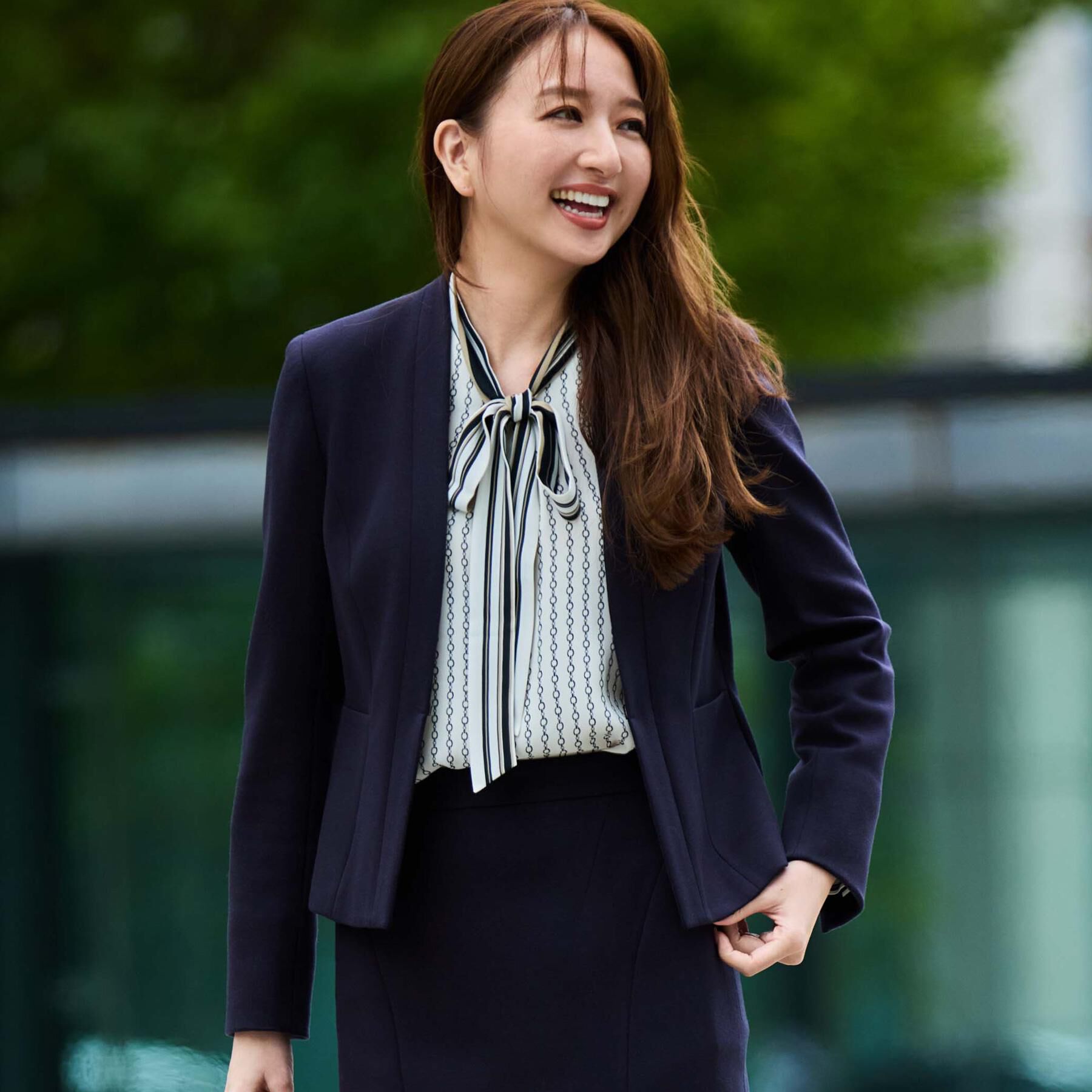 COUP DE CHANCE「【日本製／セットアップ可】ジャージ素材のカラーレスジャケット」|ノーカラージャケット|