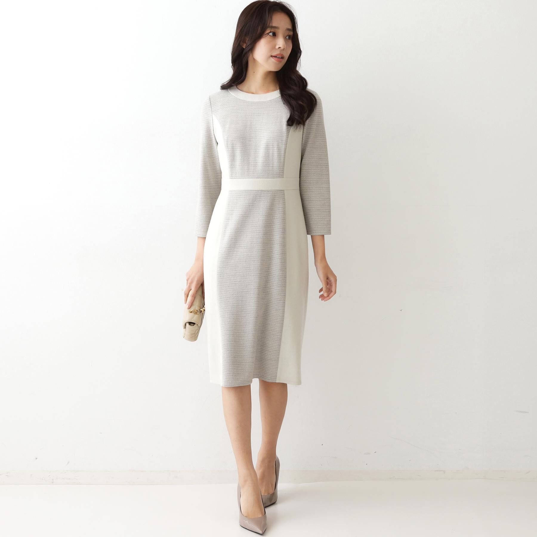 COUP DE CHANCE「【日本製／ラメ混】ジャージ素材タイトシルエットワンピース」|ワンピース|