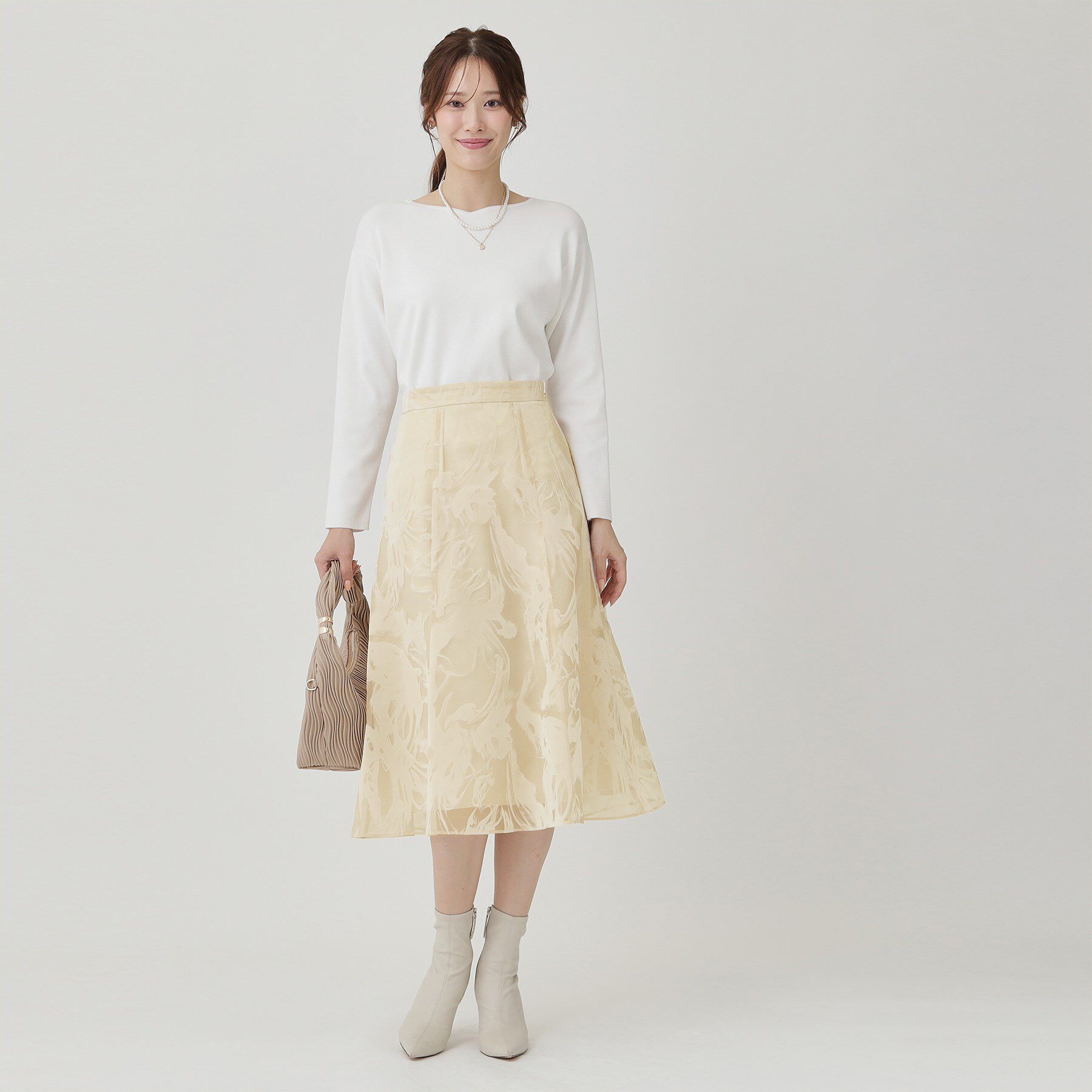 COUP DE CHANCE「【手洗い可／日本製】フロッキープリントのスカート」|スカート|