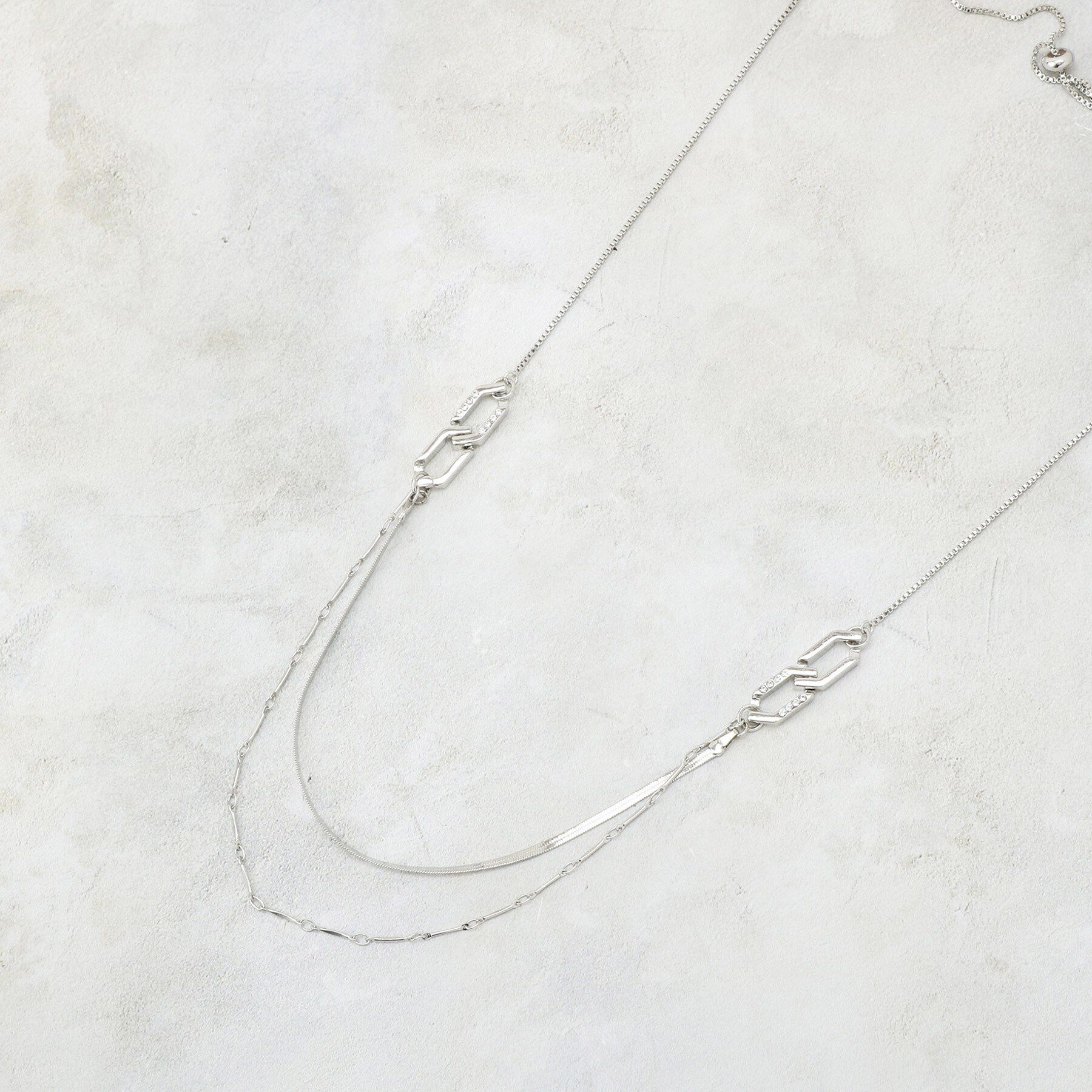 COUP DE CHANCE「ジオリング／さりげないキラキラ／上品なネックレス／オリジナル」|ネックレス|シルバー(006)