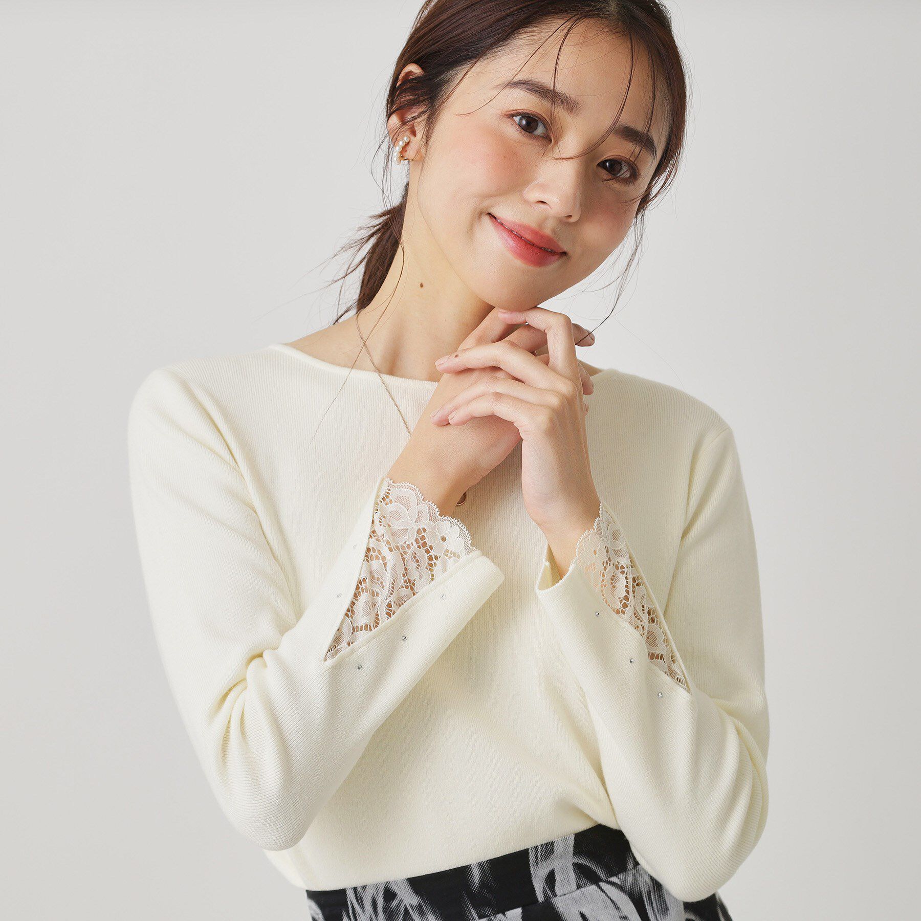 COUP DE CHANCE「【手洗い可】袖口レースコンパクトニット」|ニット・セーター|