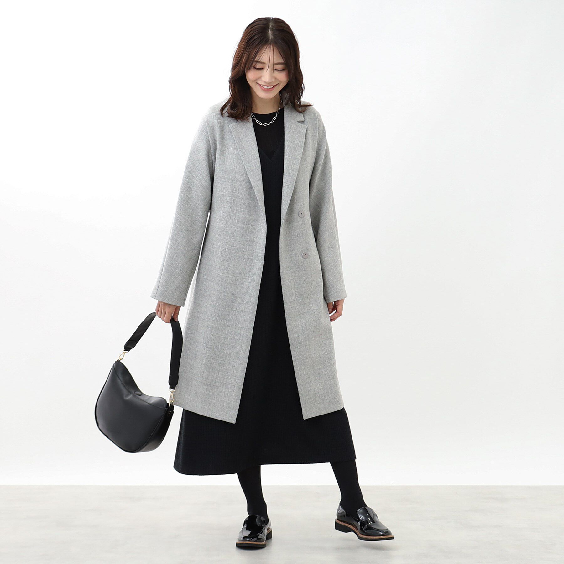 Reflect「【共布サッシュベルト付き】クラシカルロングコート」|チェスターコート|