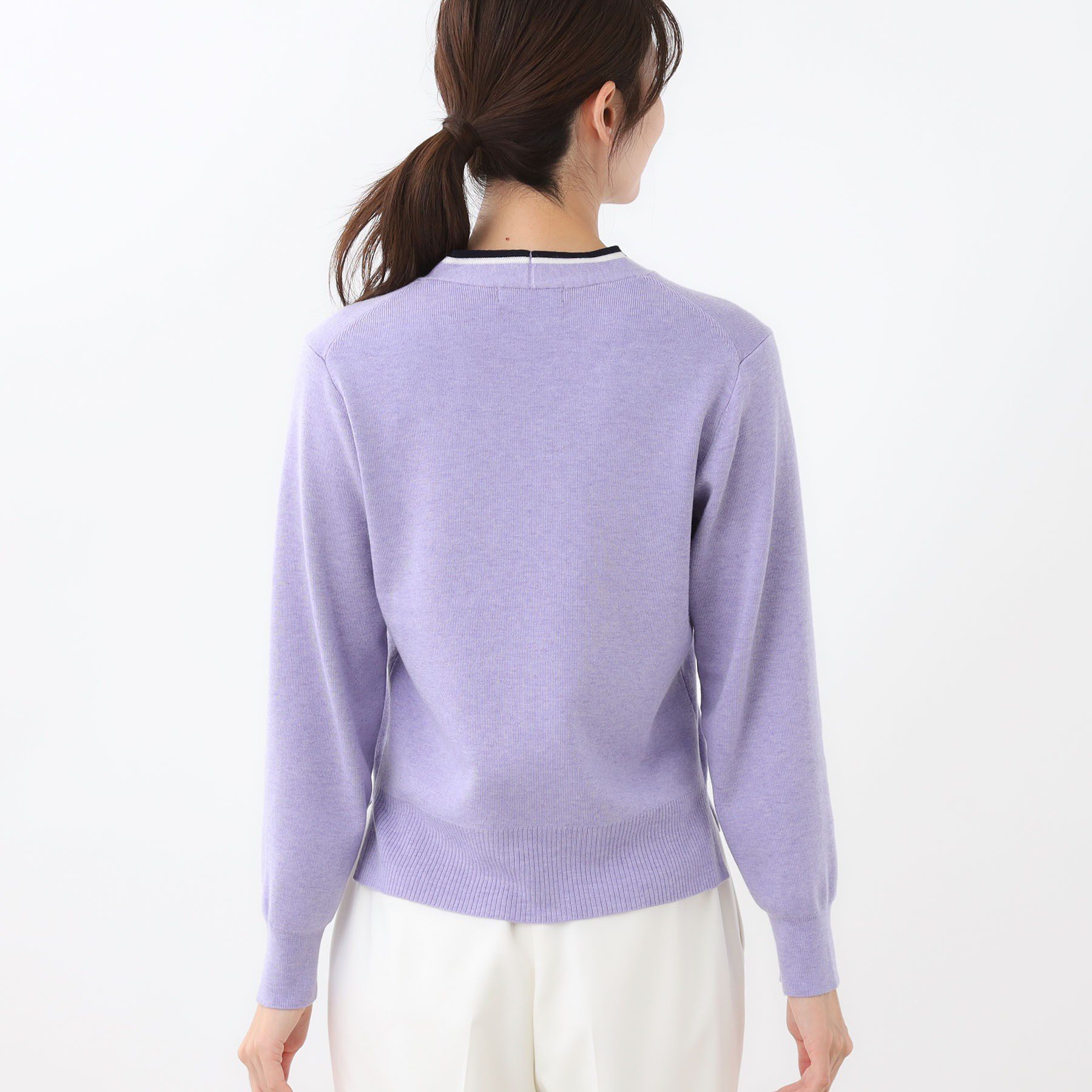 Reflect「【秋映え／なめらかな着心地】バイカラーボウタイ付きニット」|ニット・セーター|