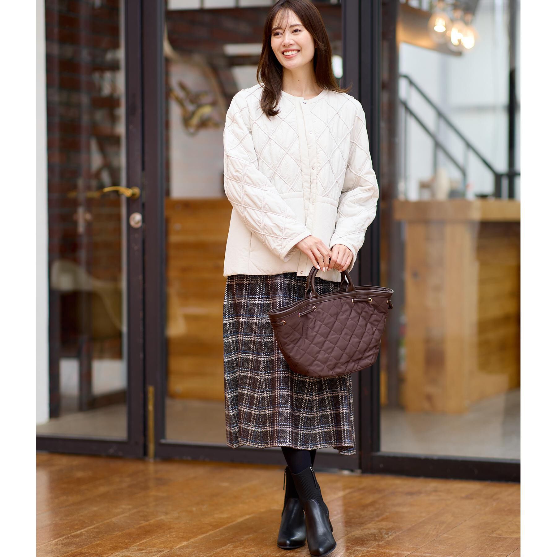 Reflect「【気軽な羽織に◎】中綿キルティングショートコート」|ダウン|