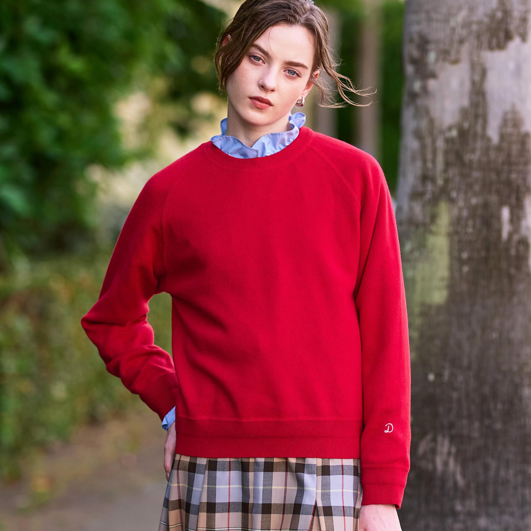 DRESSTERIOR「【CLASSY.12月号掲載/洗える/7色展開】ウォッシャブルコットンカシミヤニット」|ニット・セーター|レッド(063)