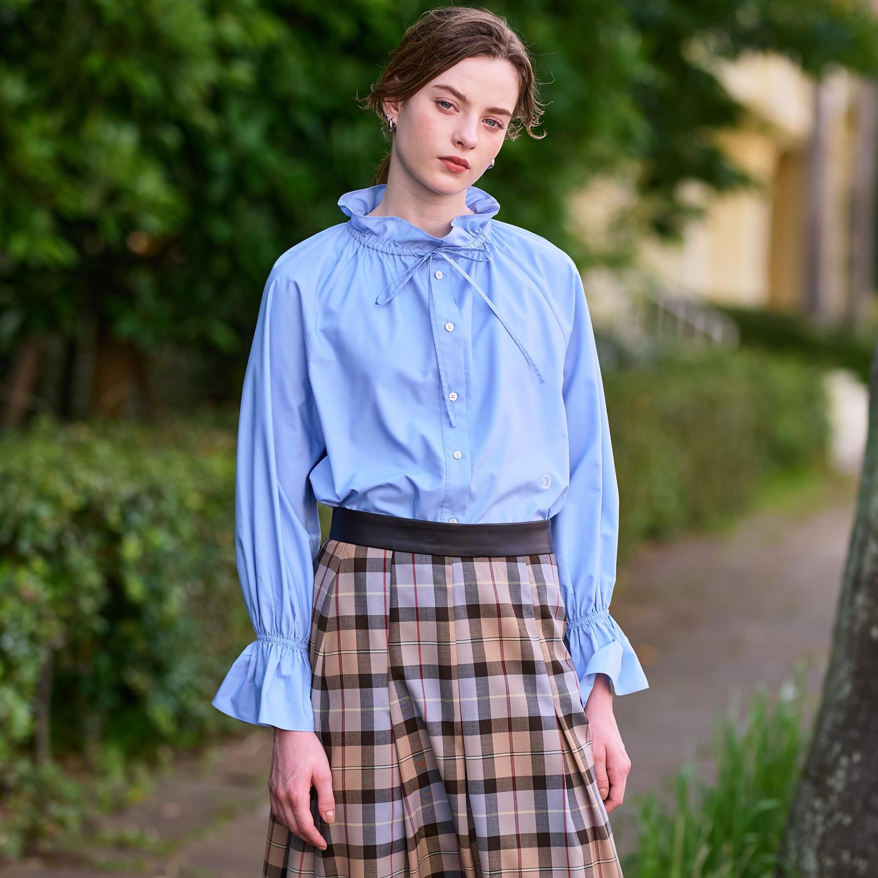 DRESSTERIOR「【洗える/フリルカラー】キャンディスリーブフリルカラーブラウス」|シャツ・ブラウス|