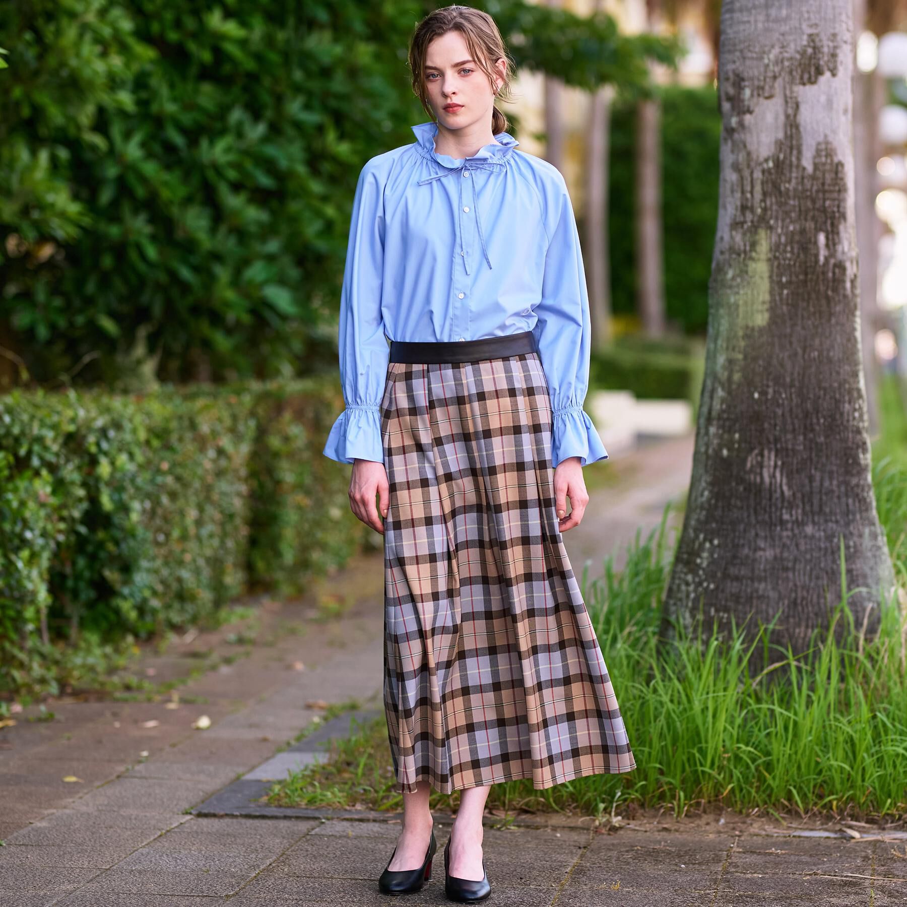 DRESSTERIOR「【洗える/フリルカラー】キャンディスリーブフリルカラーブラウス」|シャツ・ブラウス|