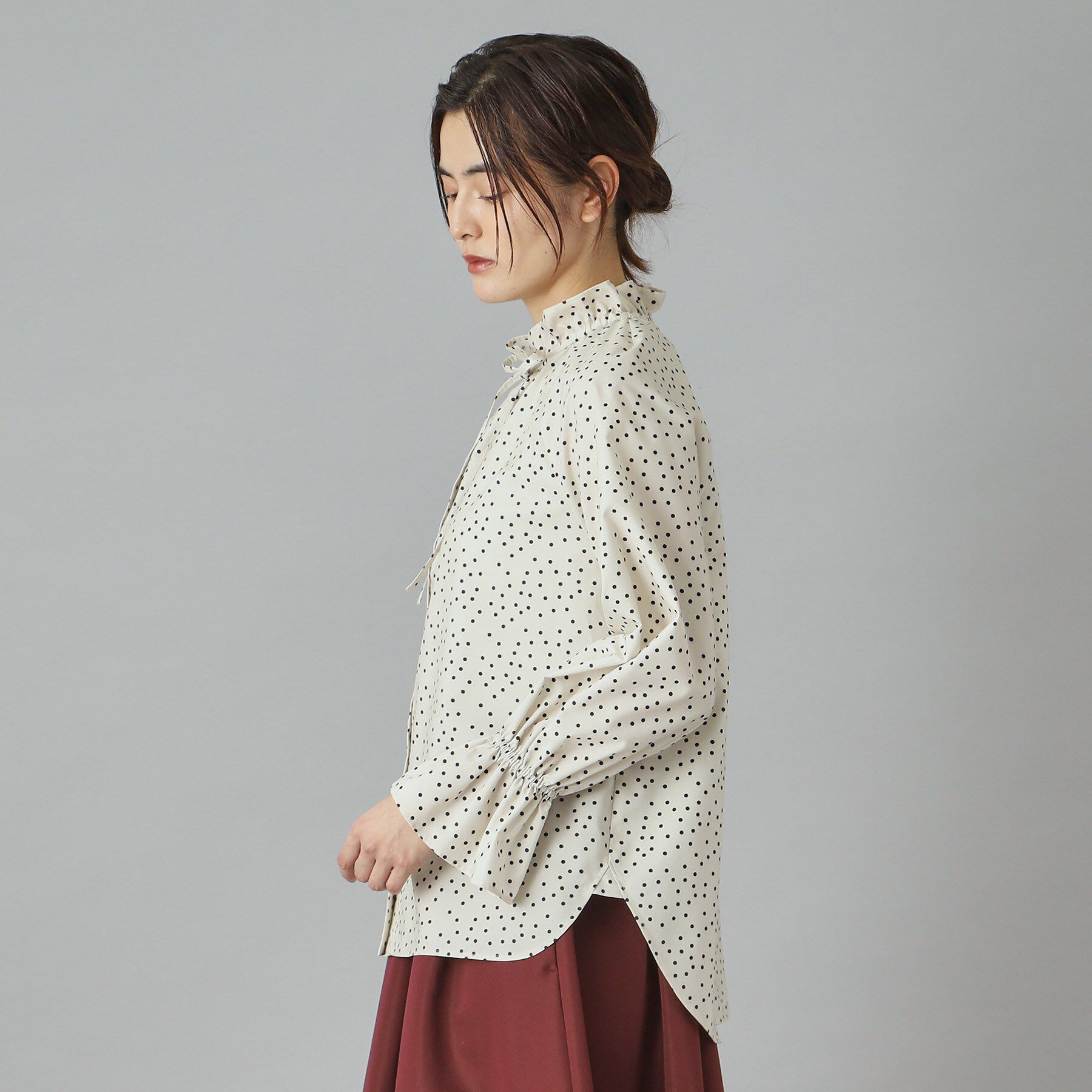 DRESSTERIOR「【洗える/フリルカラー】キャンディスリーブフリルカラーブラウス」|シャツ・ブラウス|