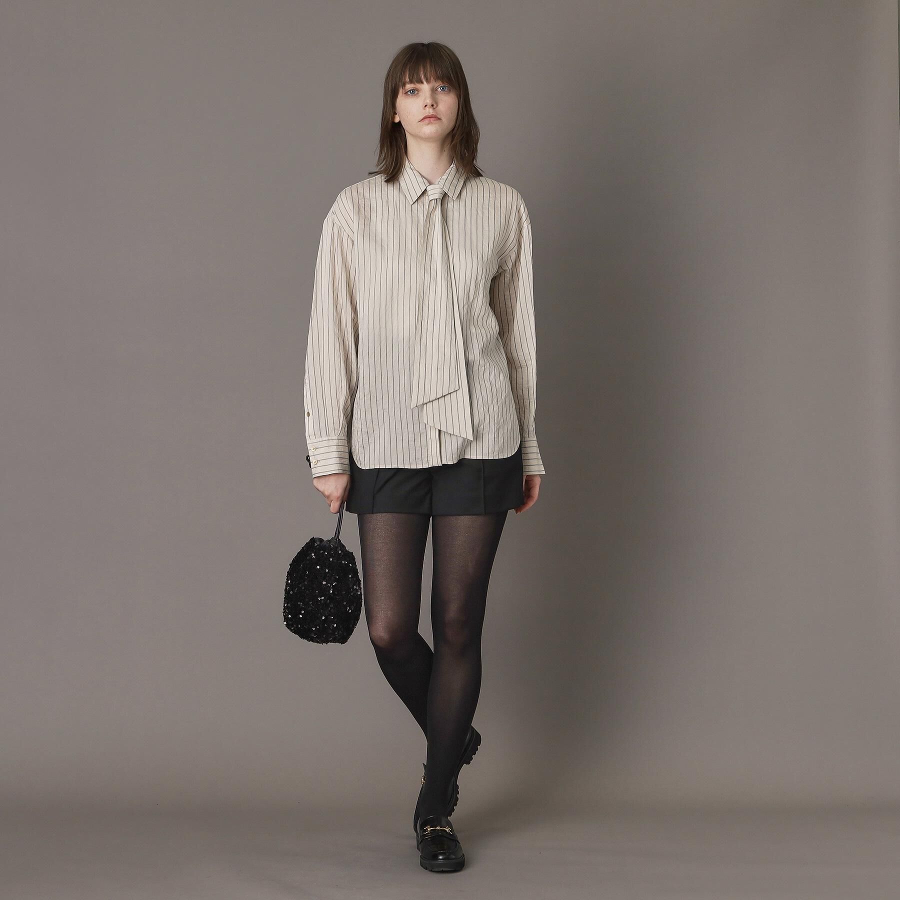 DRESSTERIOR「【洗える/オンオフ/otonaMUSE 11月号掲載】3WAYタイ付きアーカーストライプシャツ」|シャツ・ブラウス|