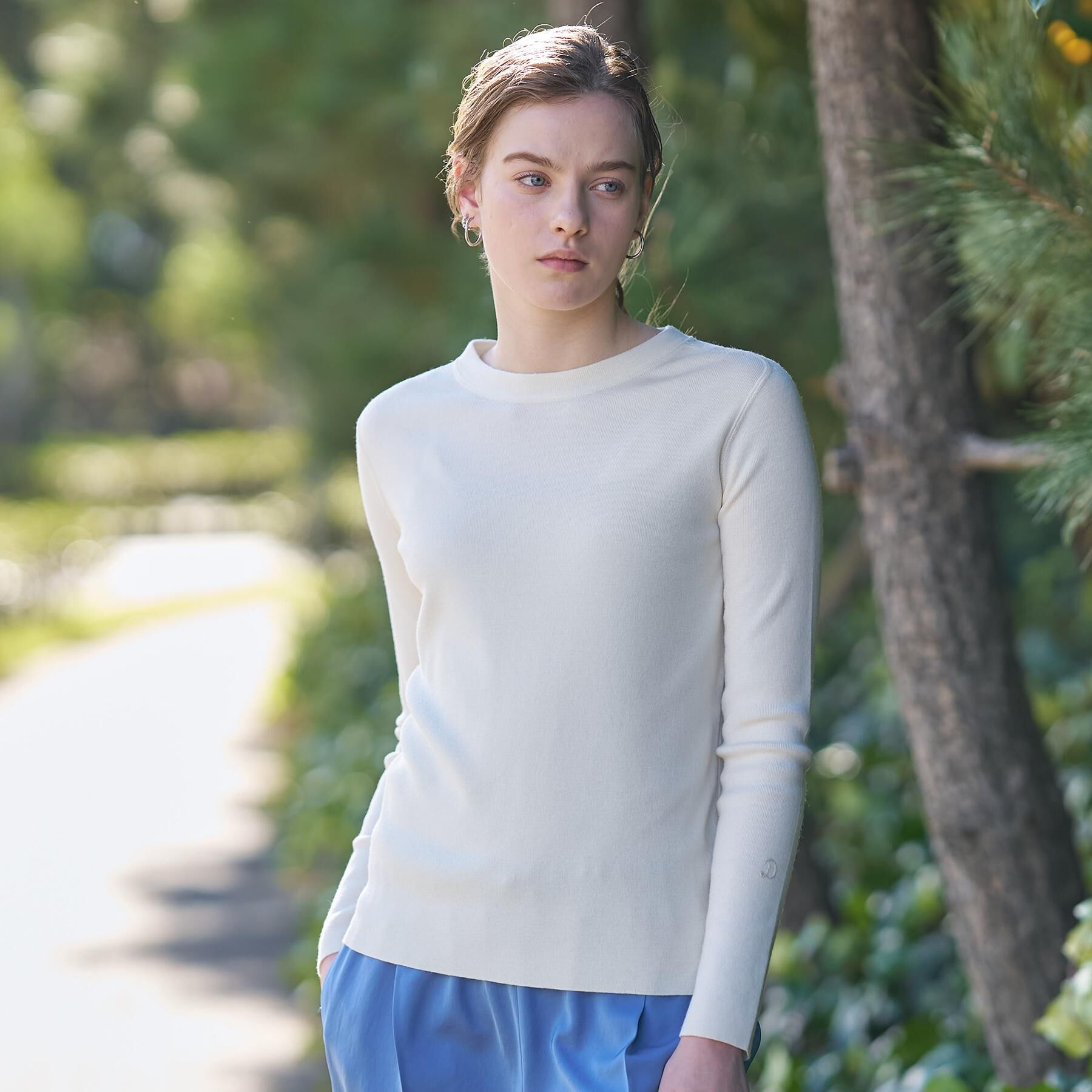 DRESSTERIOR「ストレッチフルニードルニット」|ニット・セーター|オフホワイト(003