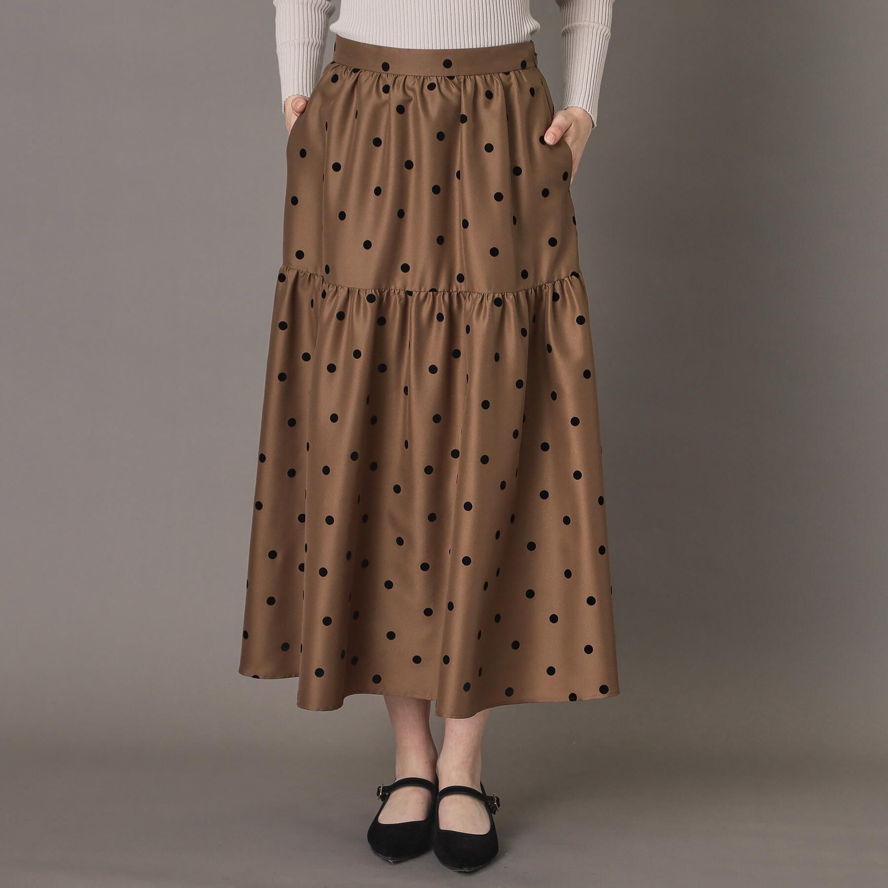 DRESSTERIOR「【CLASSY.12月号掲載】フロッキードットスカート」|スカート|