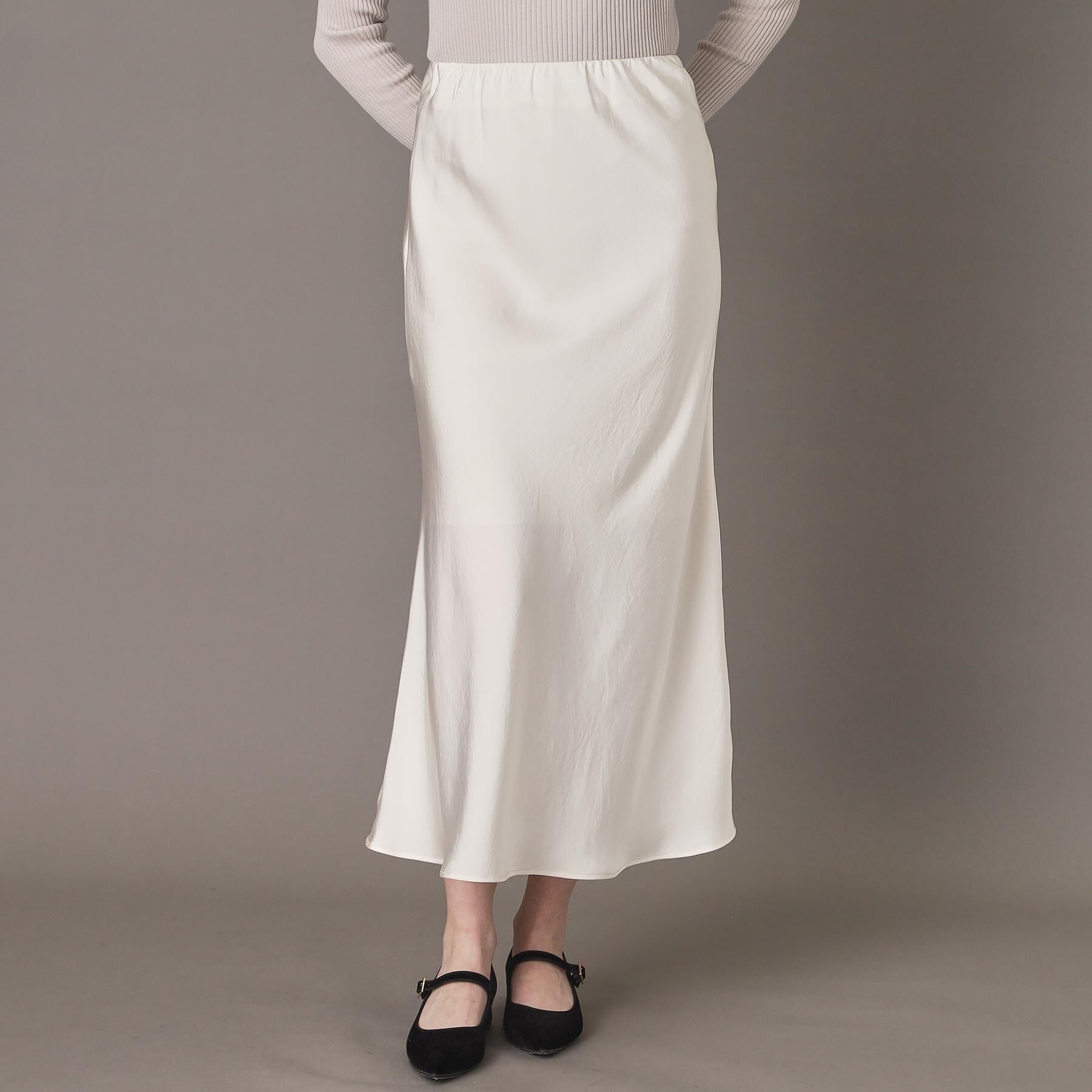 DRESSTERIOR「【CLASSY.12月号掲載】ストレッチヴィンテージサテンナロースカート」|スカート|