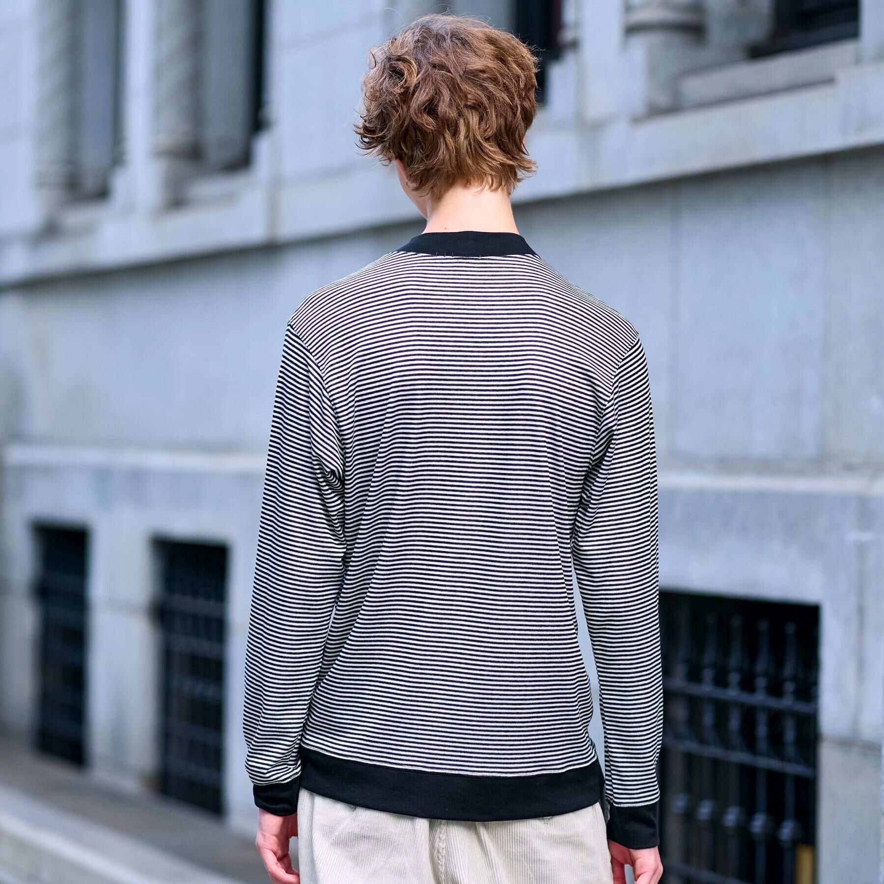 DRESSTERIOR「モックネック ボーダーカットソー」|Tシャツ・カットソー|