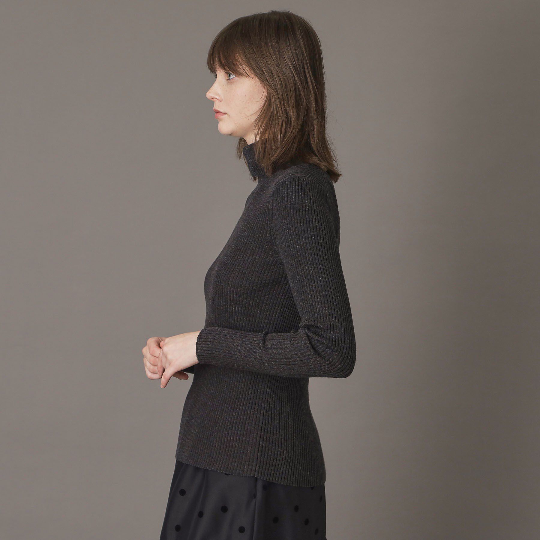 DRESSTERIOR「【CLASSY.12月号掲載】シルクブレンドメリノウールリブプルオーバー」|ニット・セーター|