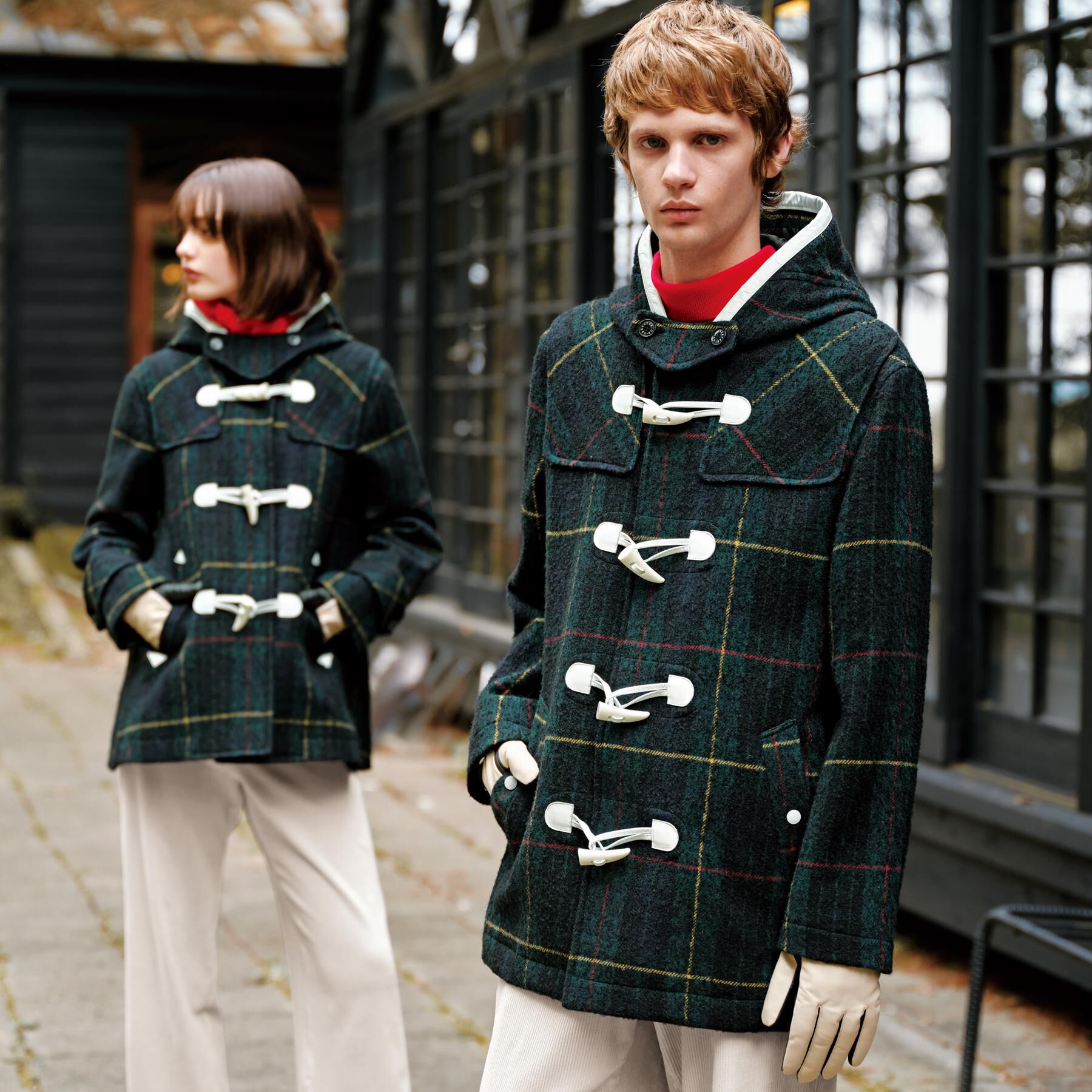 DRESSTERIOR「タータンチェック ダッフルジャケット」|ダッフルコート|