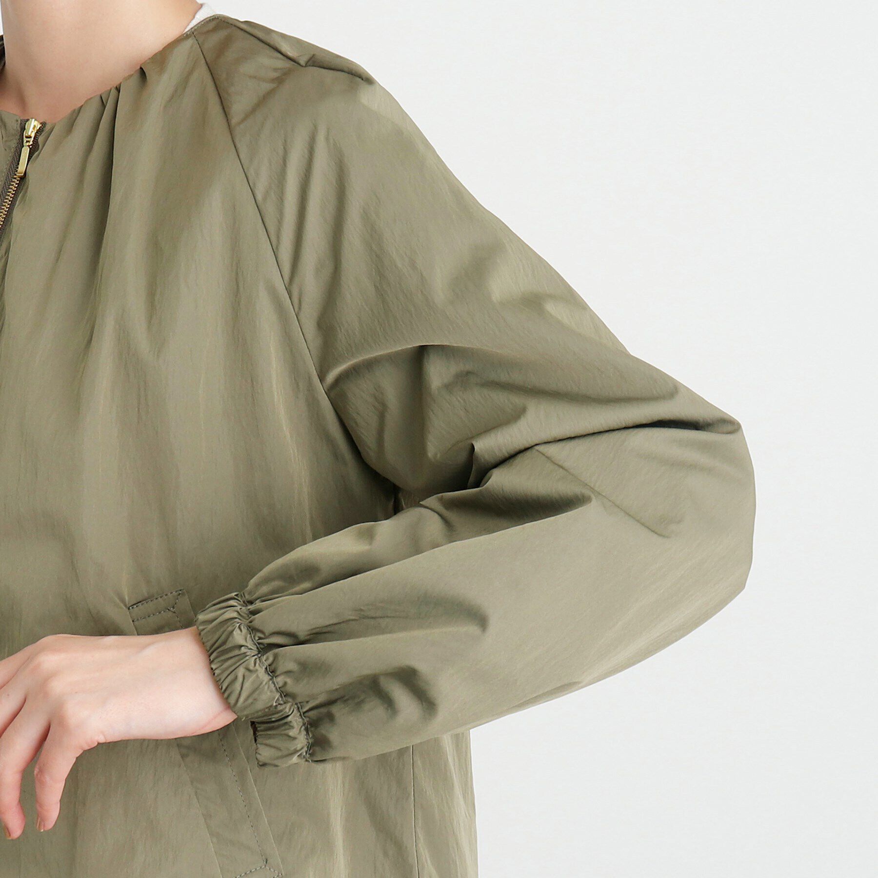 grove「ドロストピーチタフタブルゾン」|ブルゾン・スタジャン|