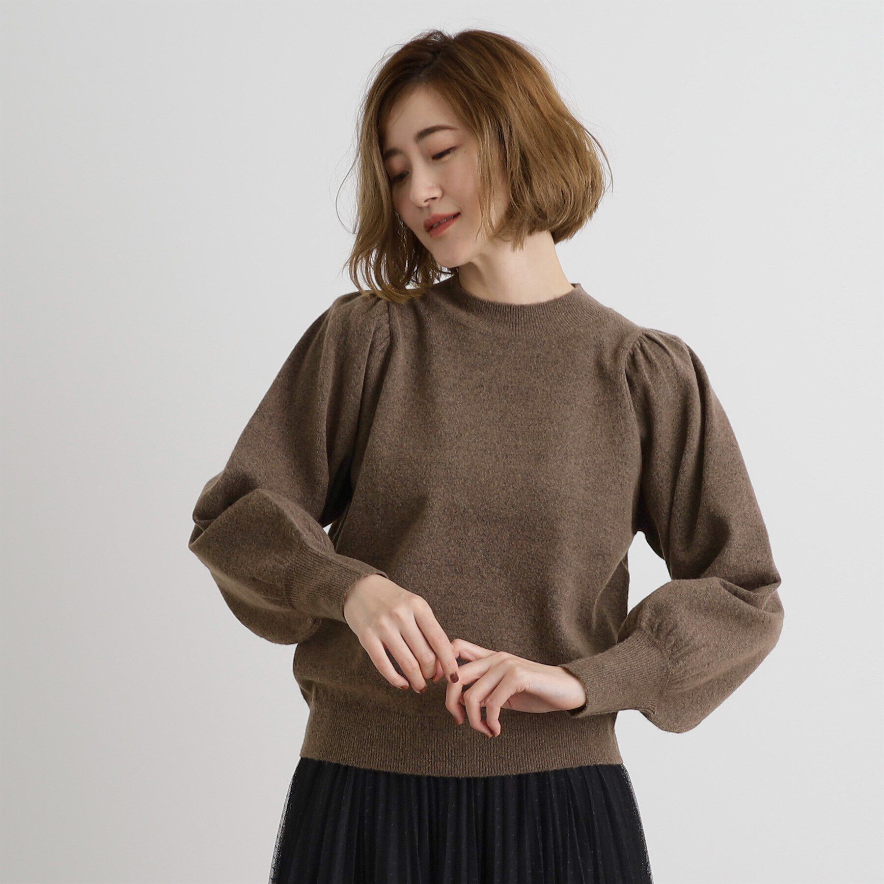 grove「ウールブレンドボリュームスリーブニット」|ニット・セーター|
