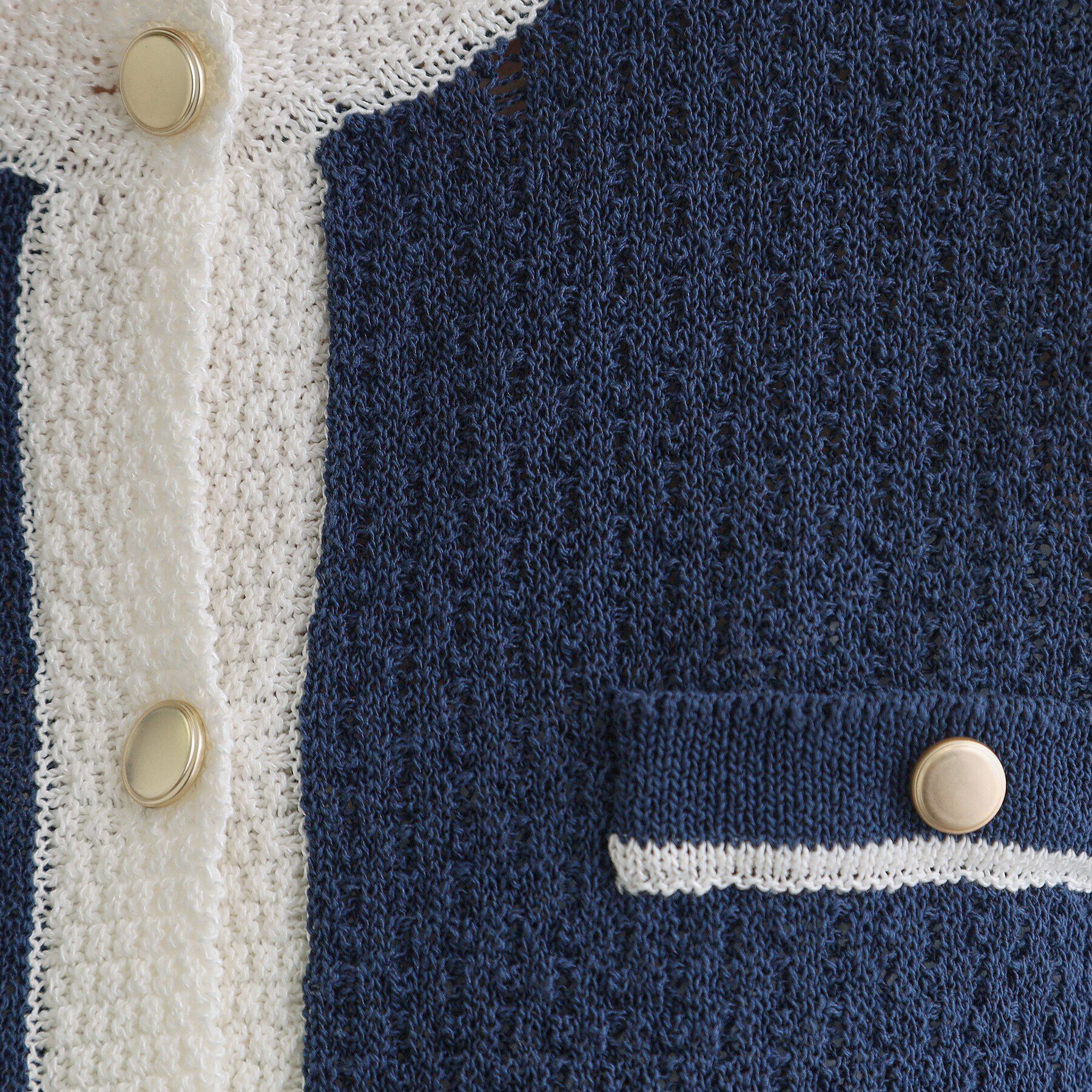 grove「バイカラーニットジャケット」|カーディガン|