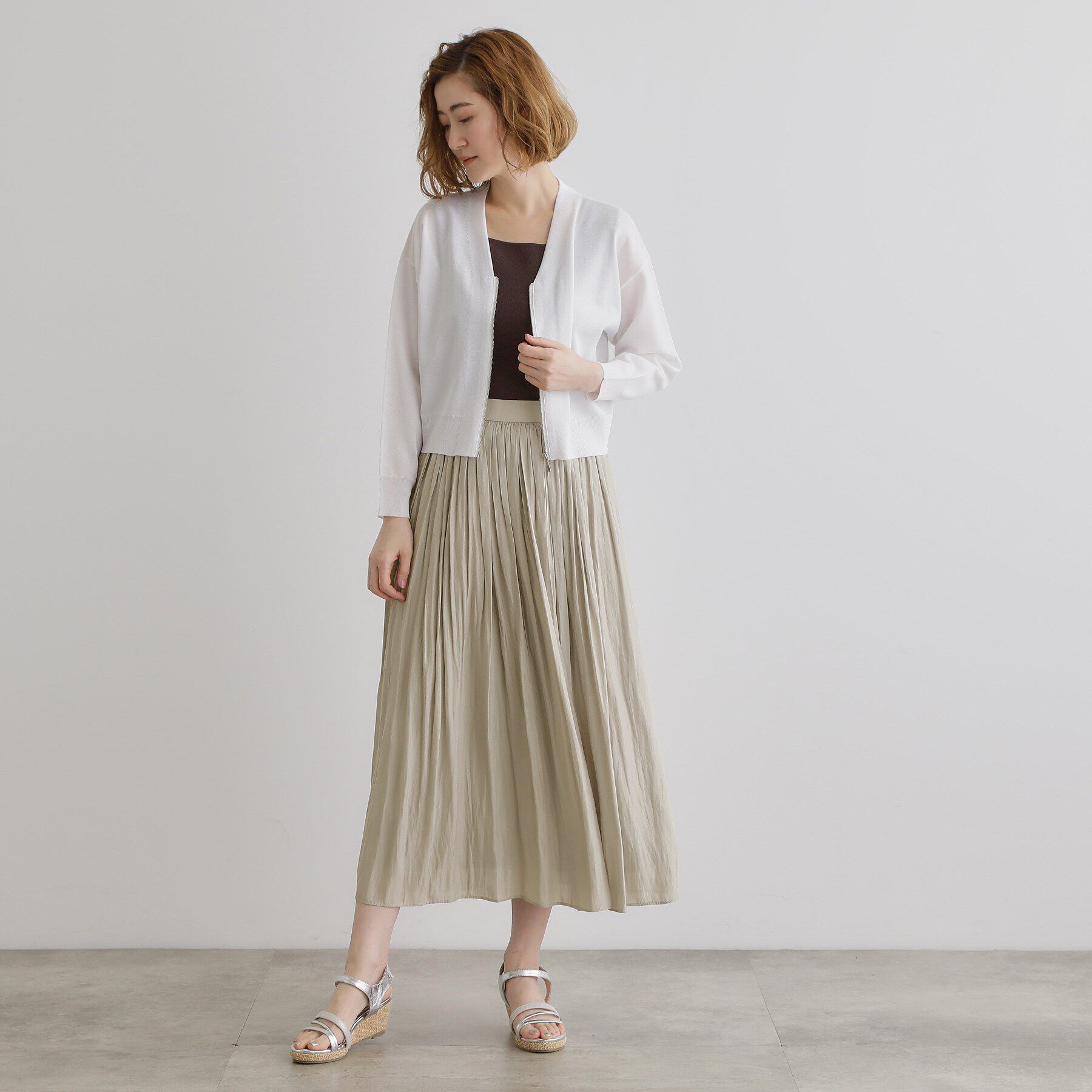 grove「割線サテンギャザースカート」|スカート|