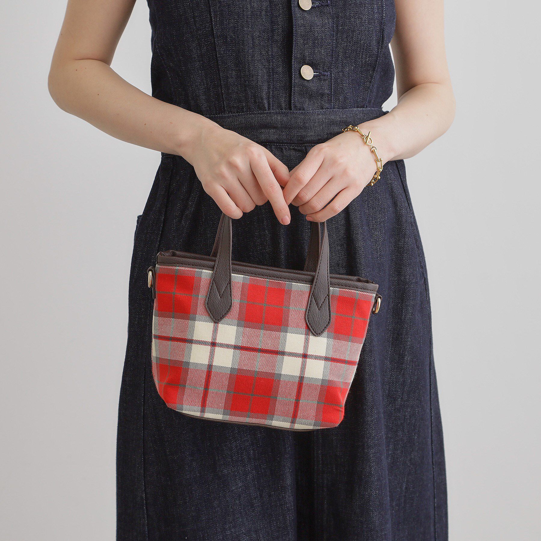 grove「アソートミニ2WAYトート」|トートバッグ|レッドチェック(26