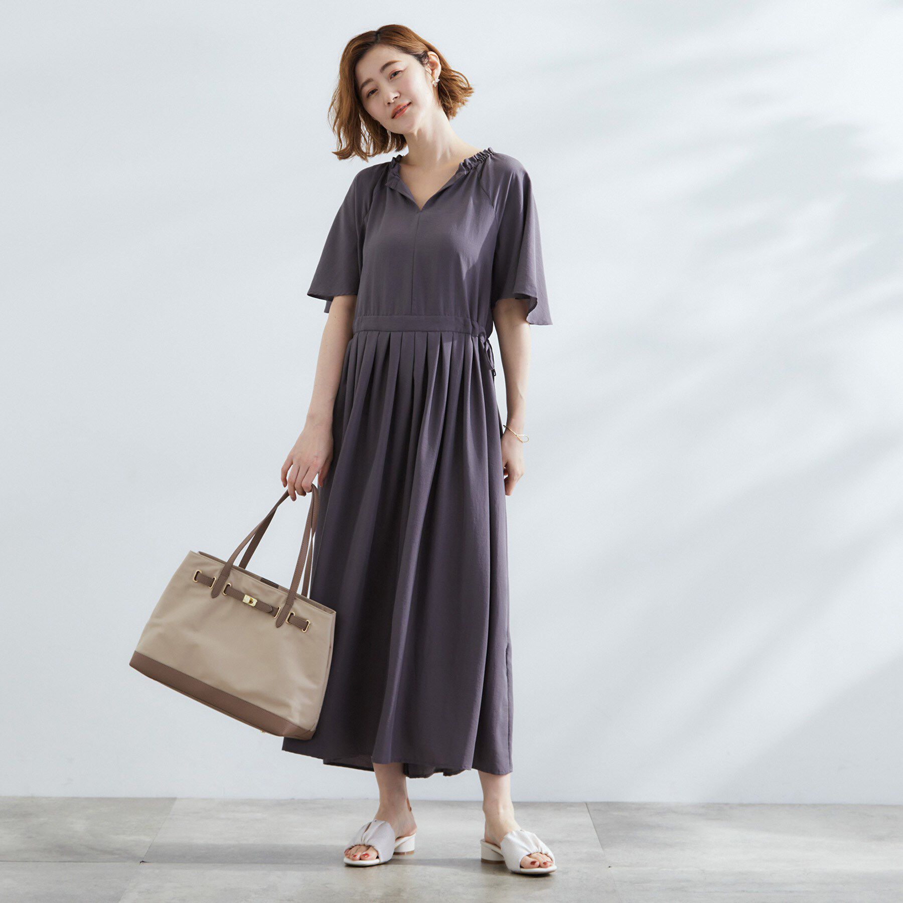 grove「【撥水・軽量】ベルトナイロンコンビA4トート」|トートバッグ|