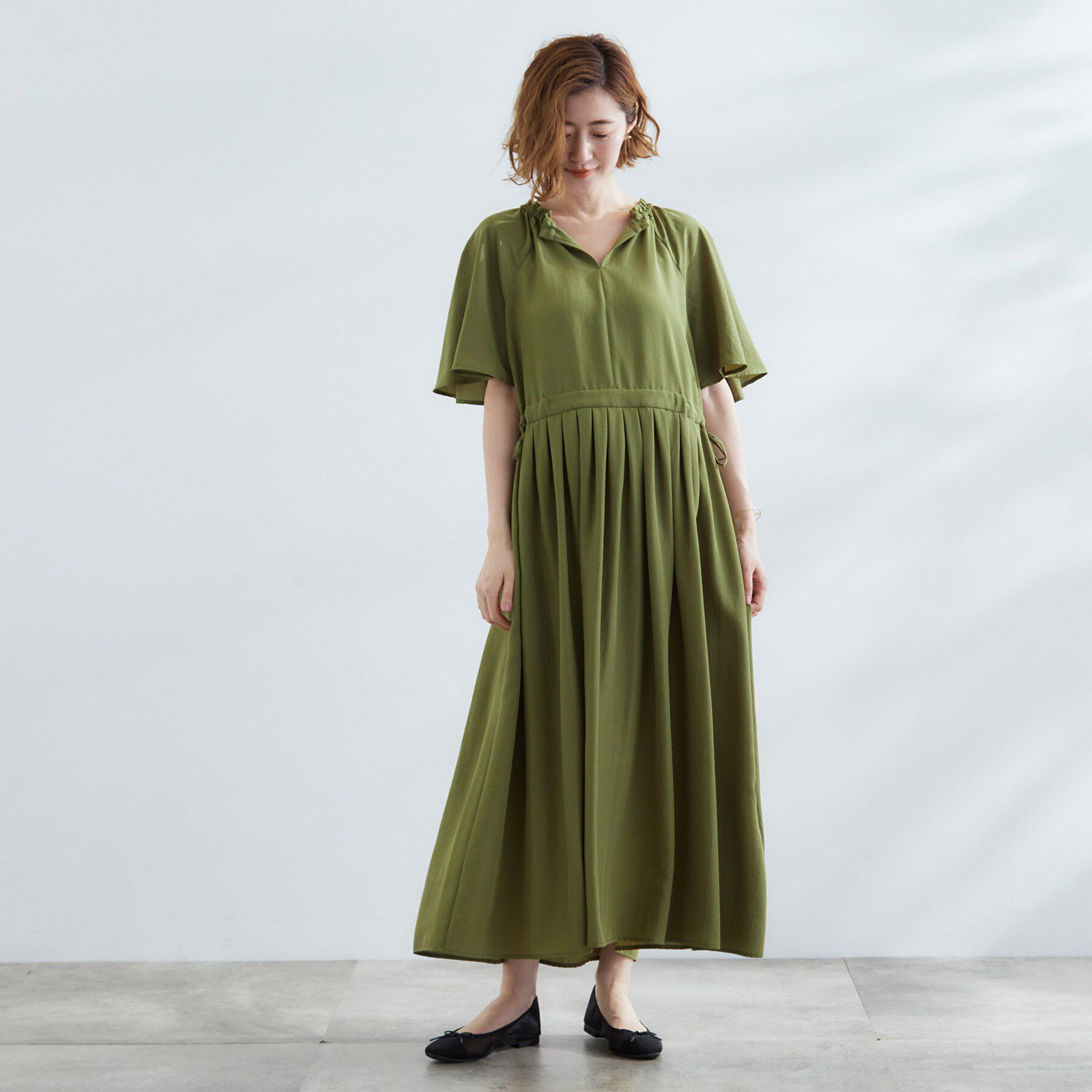 grove「【晴れの日も雨の日も】撥水エアリーフレアスリーブワンピース」|ワンピース|