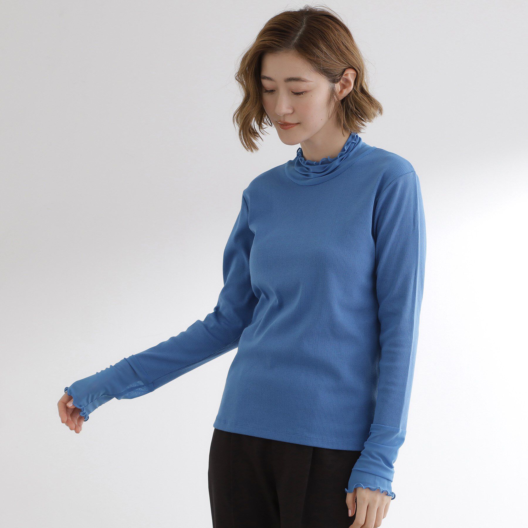 grove「シアー切替ハイネックプルオーバー」|Tシャツ・カットソー|