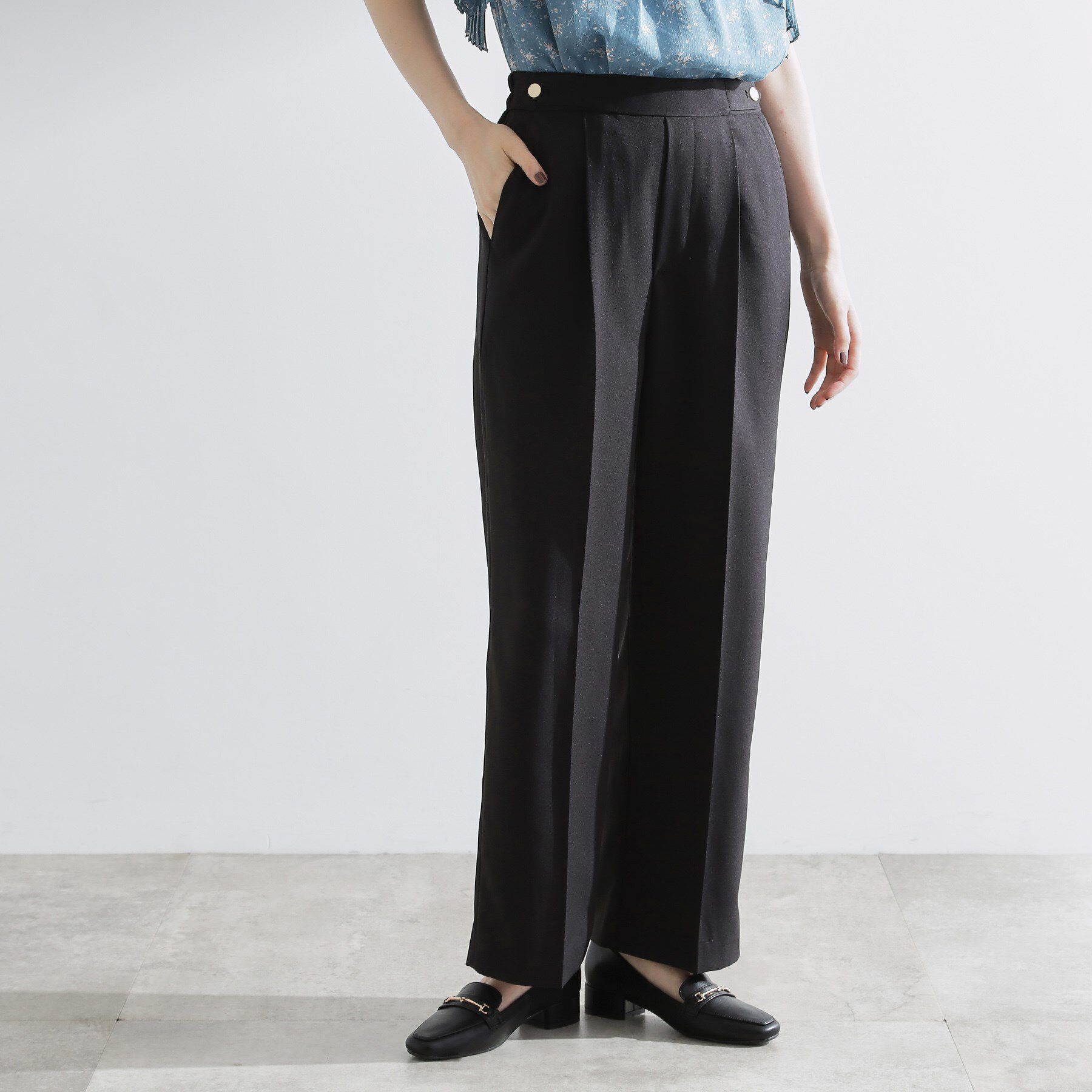 grove「【洗える/美脚ラインキープ】ワイドパンツ」|その他|ブラック(019)