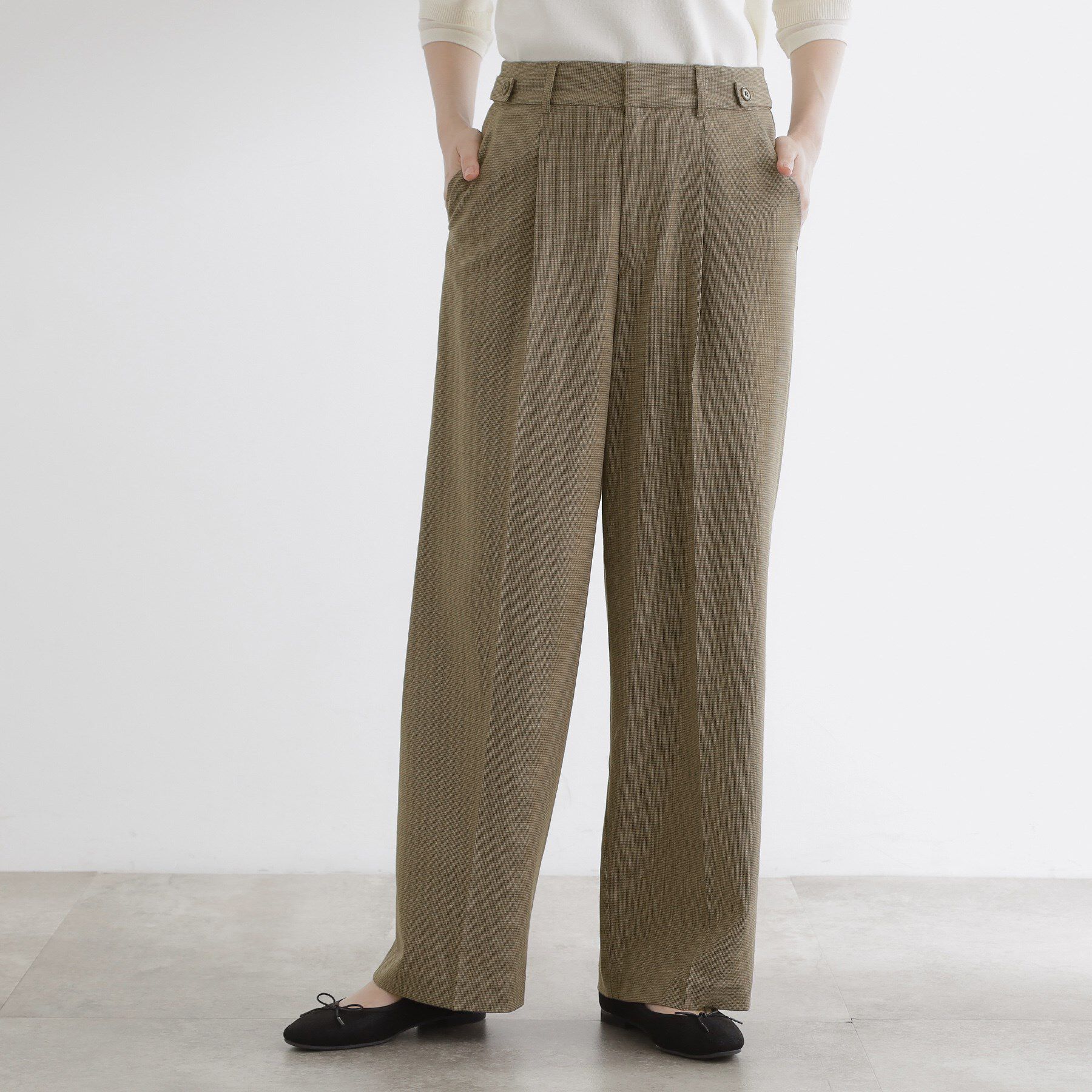 grove「【洗える】毎日履きたいチェックワイドパンツ」|その他|