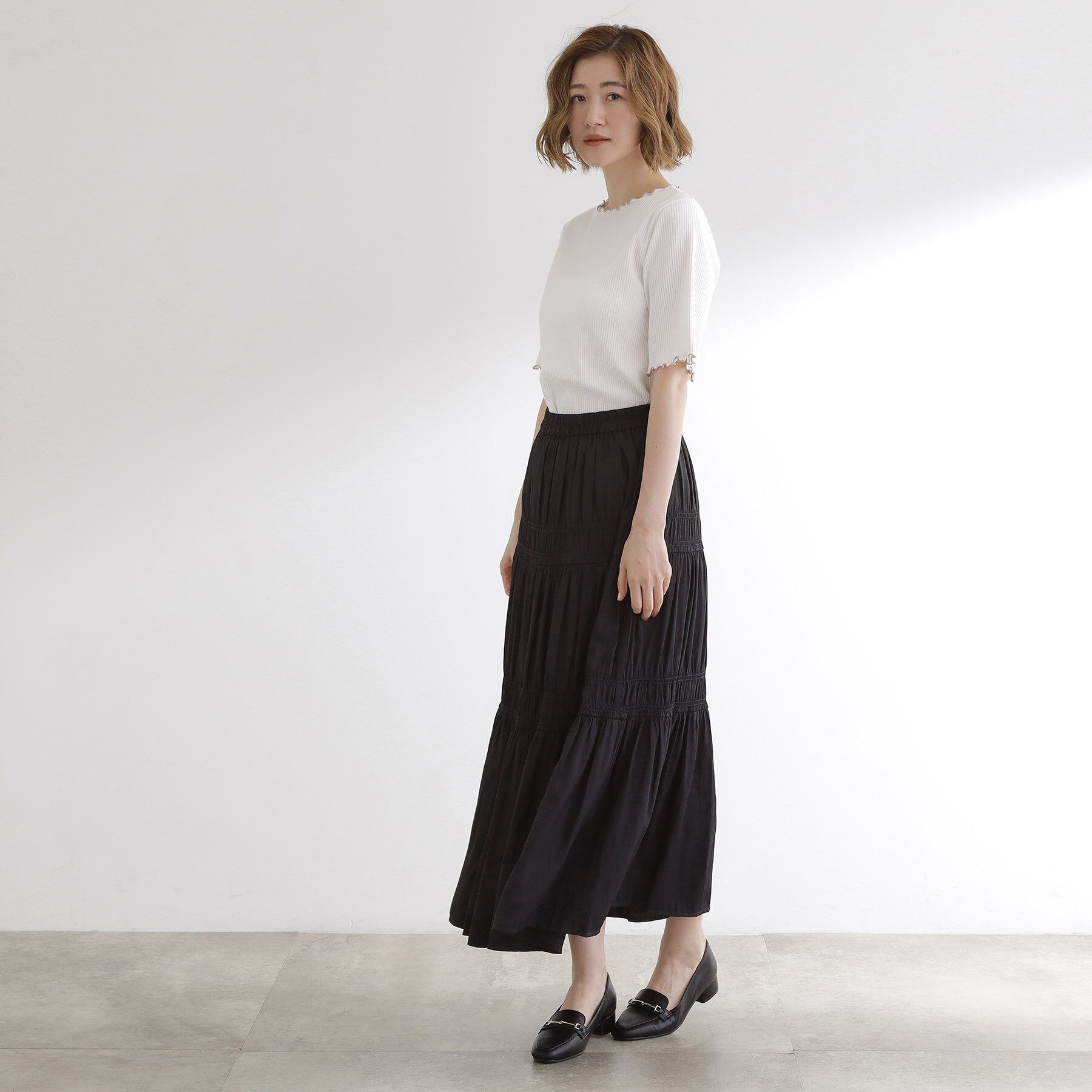 grove「一枚でもレイヤードでも楽しめる　マルチな5分袖プルオーバー」|Tシャツ・カットソー|