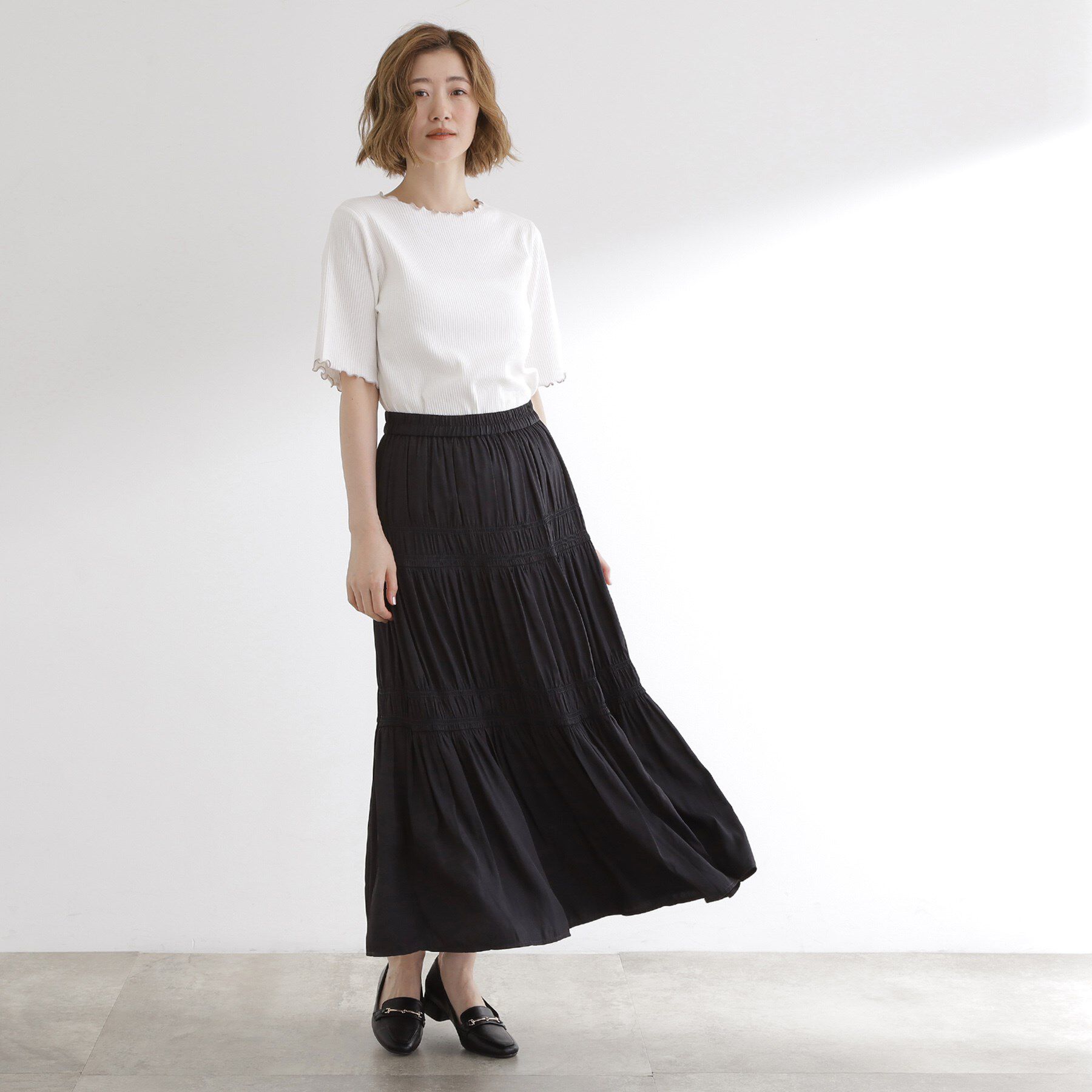 grove「一枚でもレイヤードでも楽しめる　マルチな5分袖プルオーバー」|Tシャツ・カットソー|