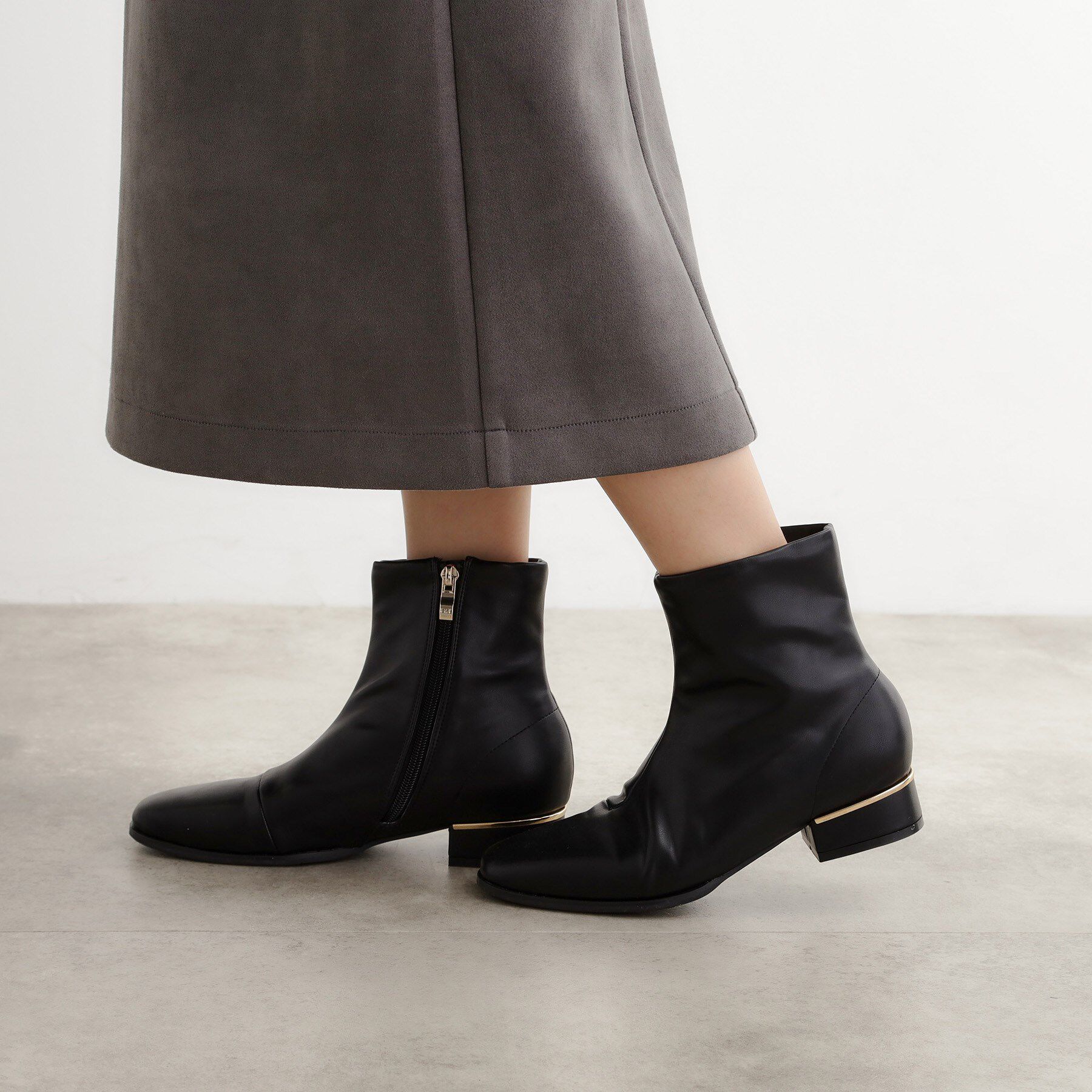 grove「【人間工学/優しい履き心地】ストレッチメタルパーツブーツ」|ショートブーツ|