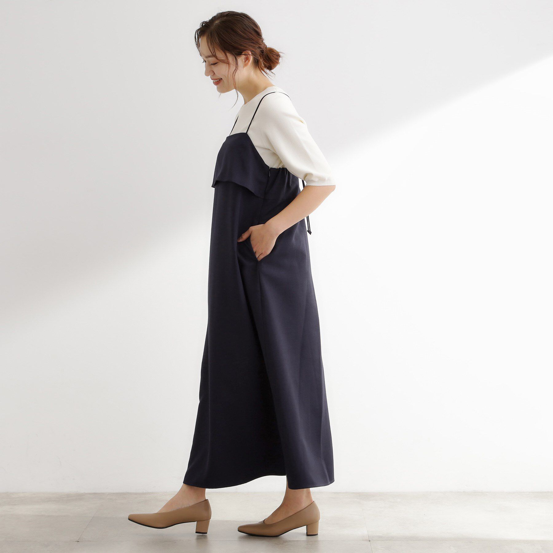 grove「【カセット服】洗えるAラインキャミワンピース」|ワンピース|