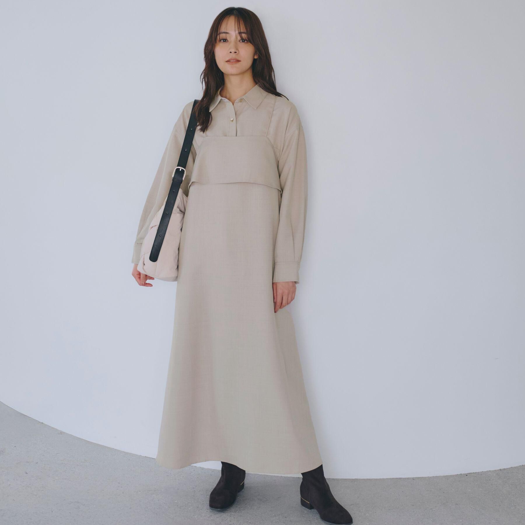 grove「【カセット服】洗えるAラインキャミワンピース」|ワンピース|ベージュ(051)