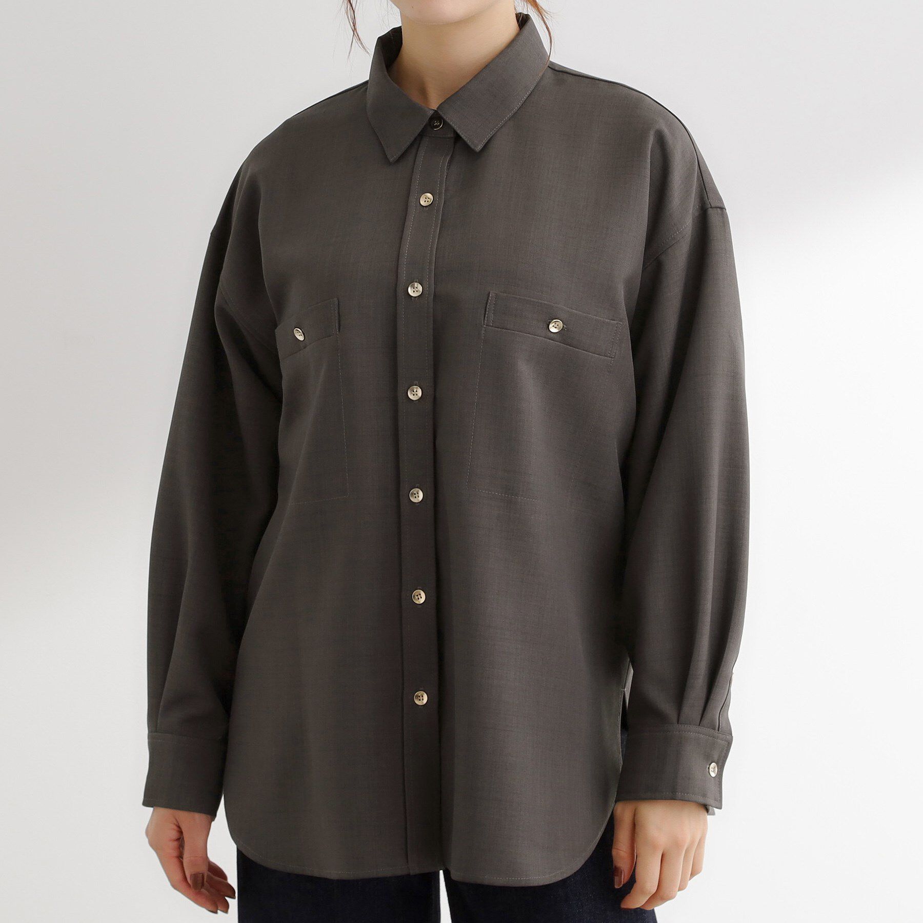 grove「【カセット服/選べる着丈】洗濯機で洗えるオーバーシャツ」|シャツ・ブラウス|