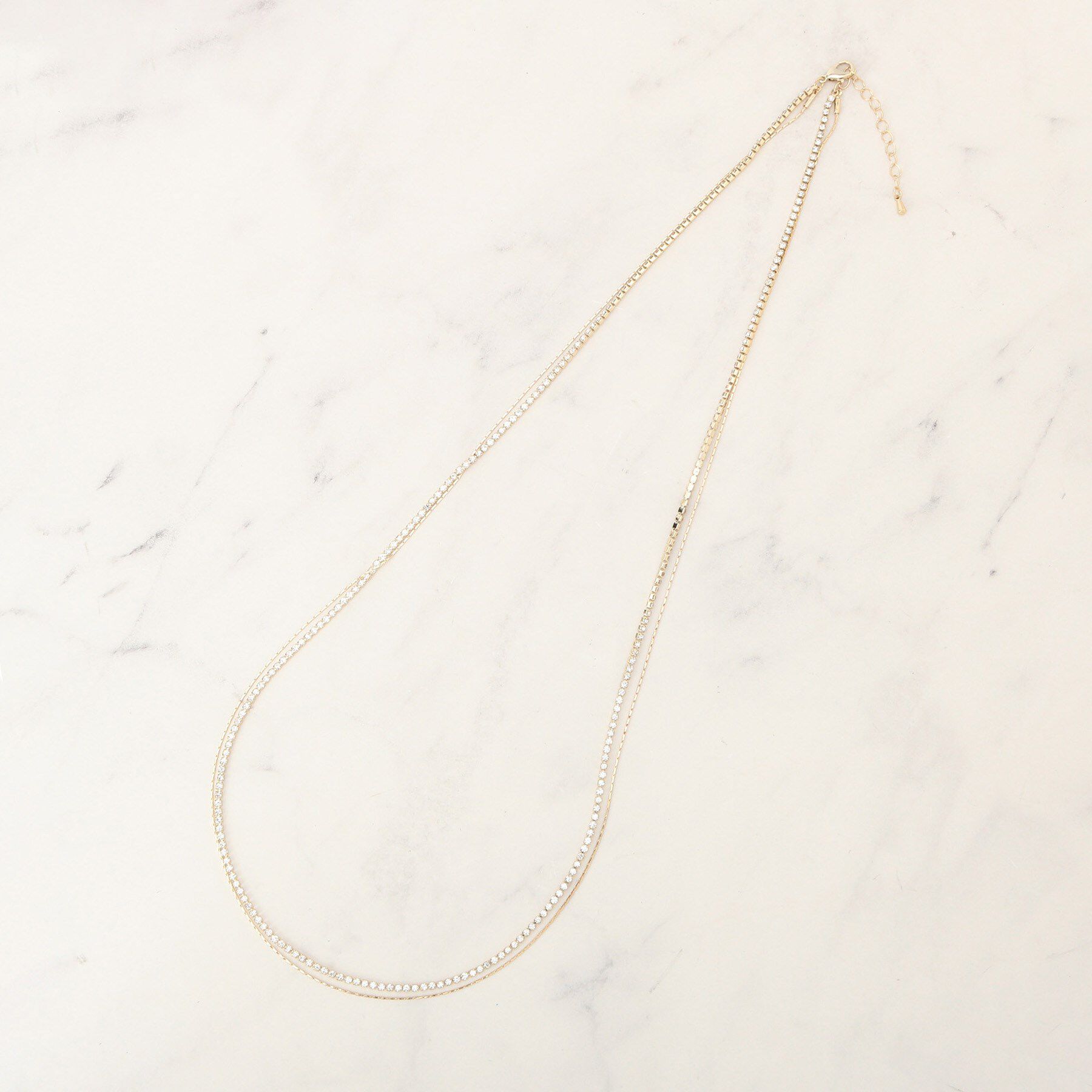 grove「ビジューレーン2連ネックレス」|ネックレス|ゴールド(007)