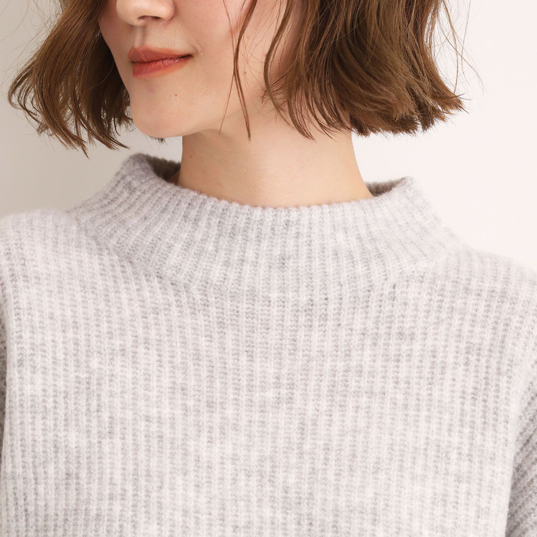 grove「【洗える】ふんわりウール混ボトルネックニット」|ニット・セーター|