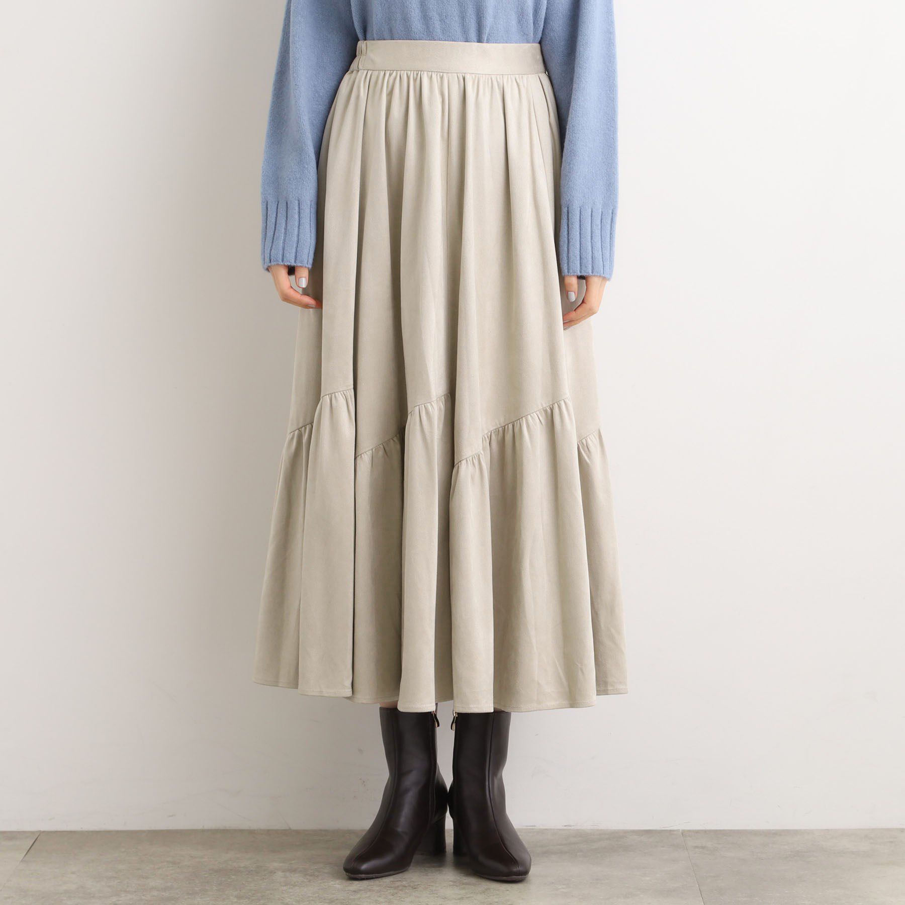grove「スエードライク マキシティアードスカート」|スカート|