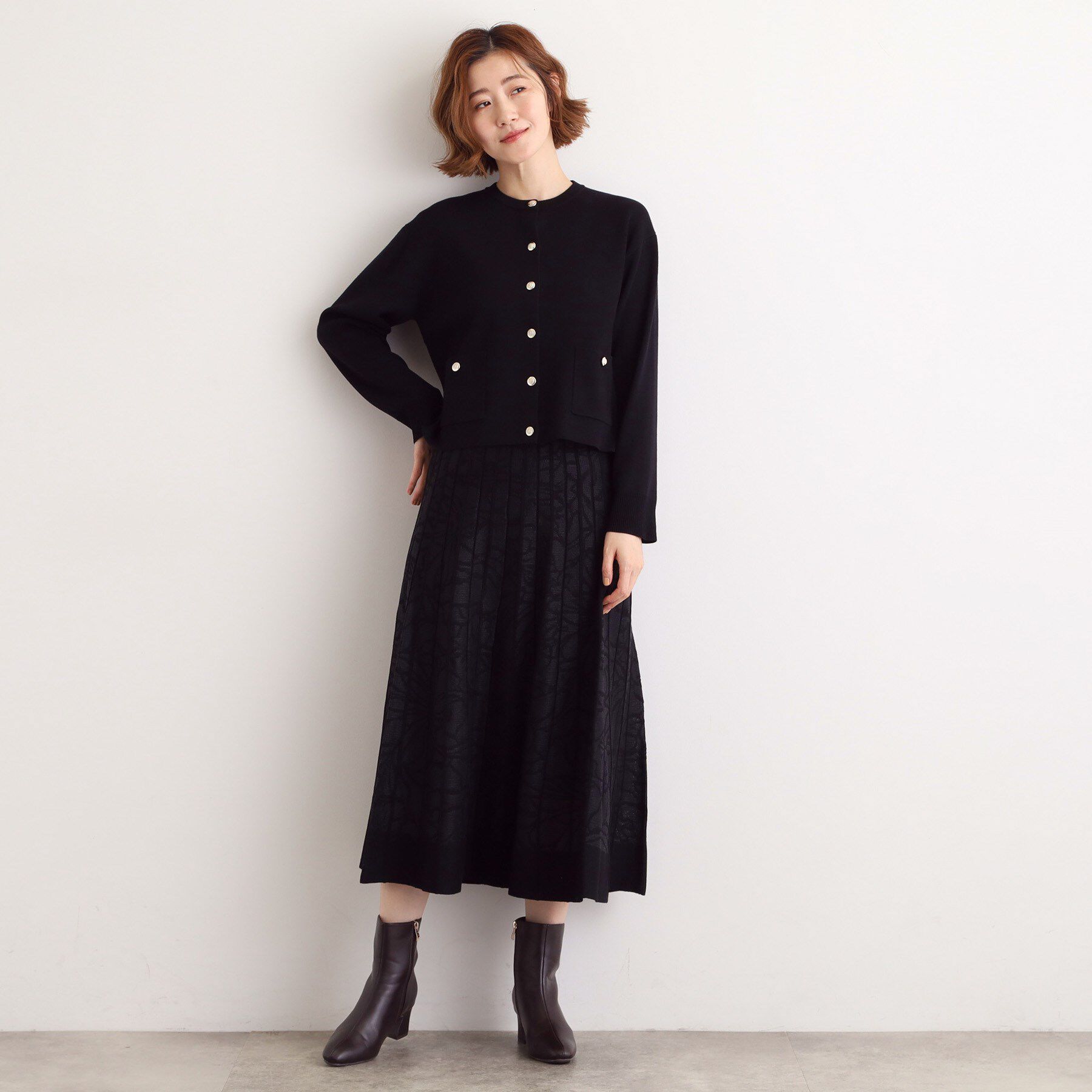 grove「【SET UP対応】ジャケットライク総針カーディガン」|カーディガン|