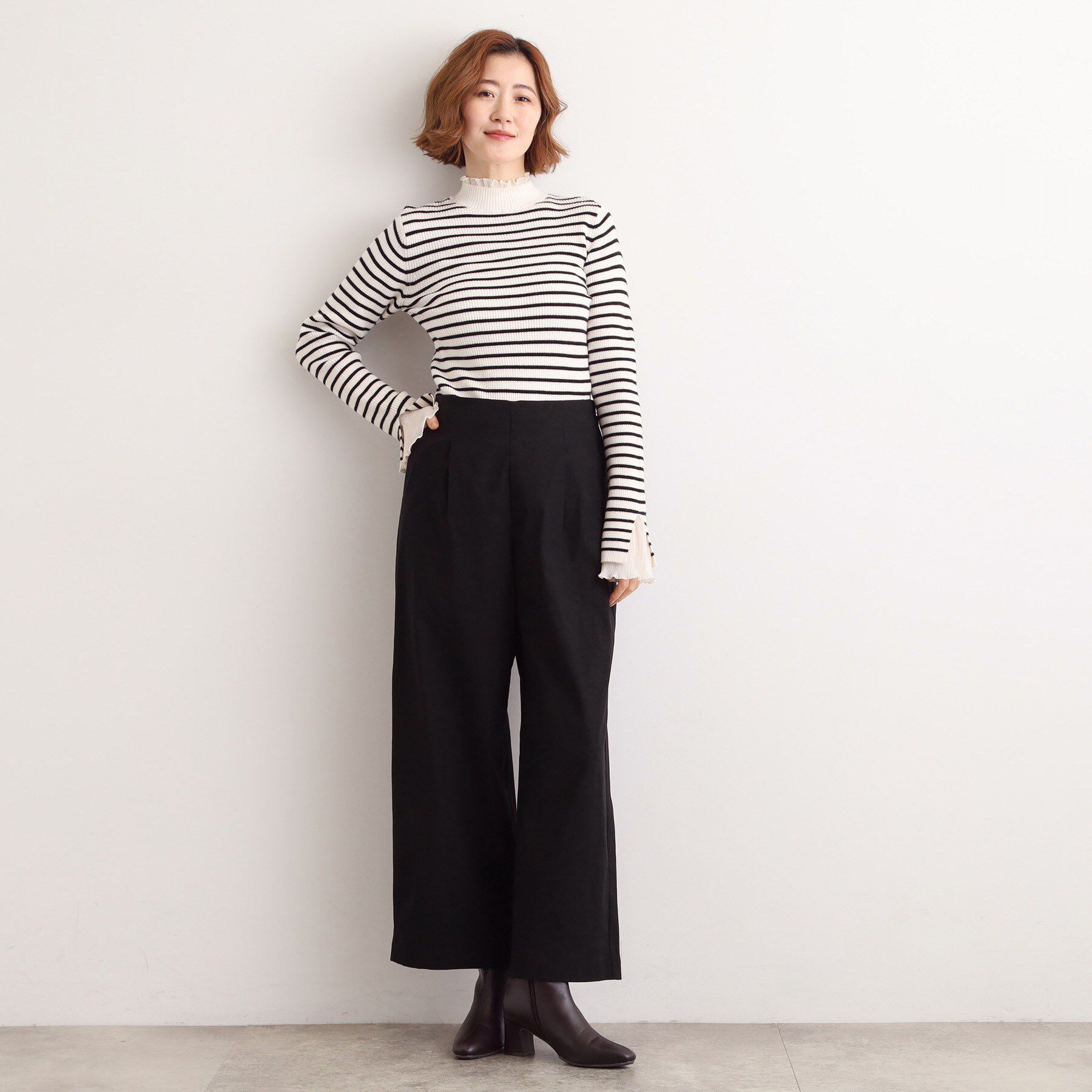 grove「【選べる着丈/多機能】裏起毛ハイパーストレッチワイドパンツ」|その他|