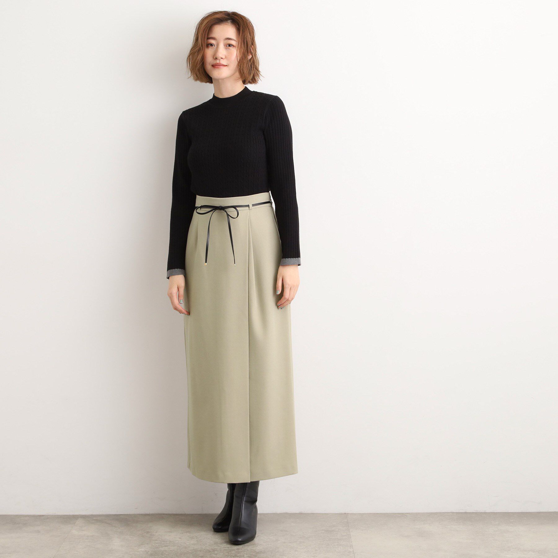 grove「合皮ベルト付きナロースカート」|スカート|