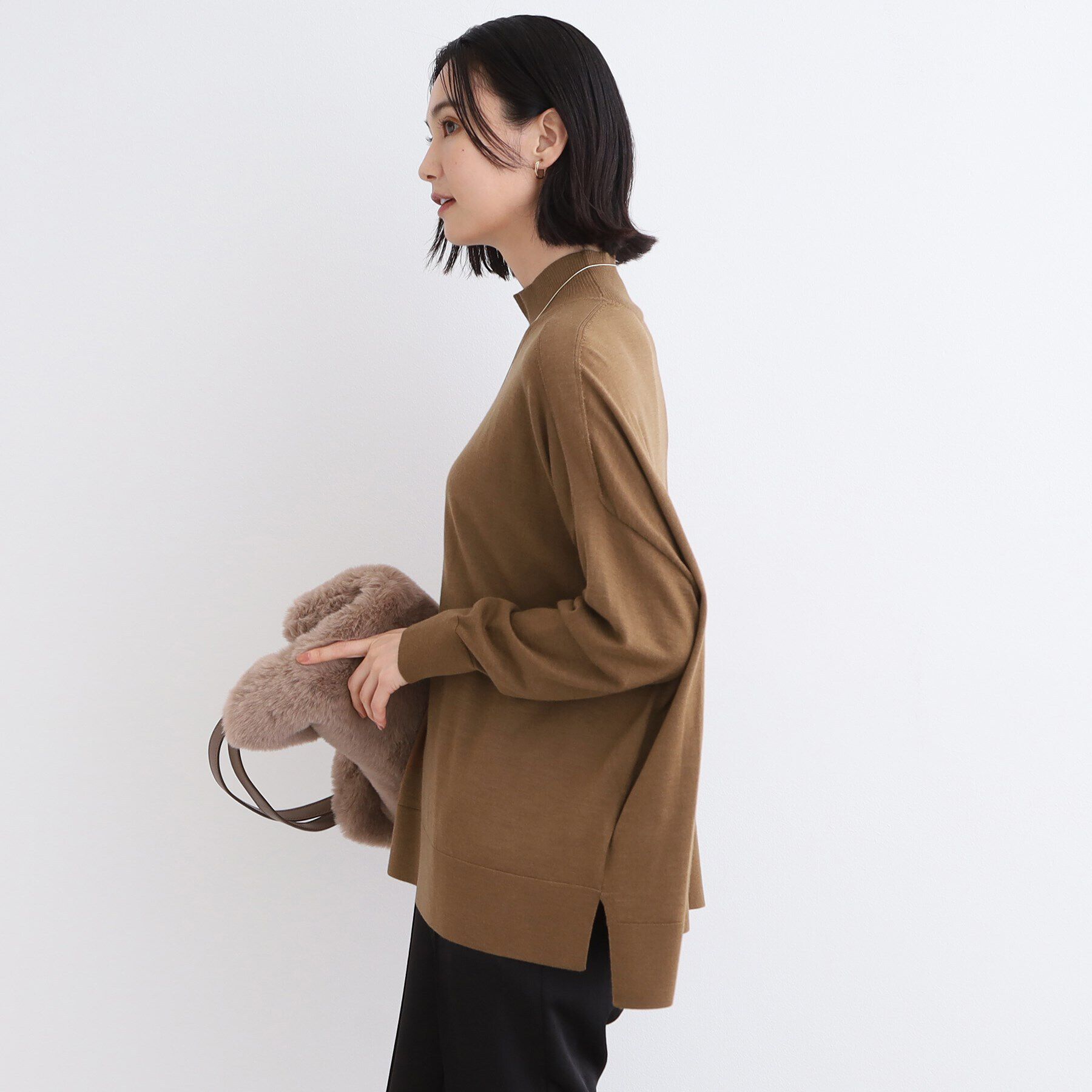 INDIVI「【ウール混】ハイネックドルマンデザインニット」|ニット・セーター|