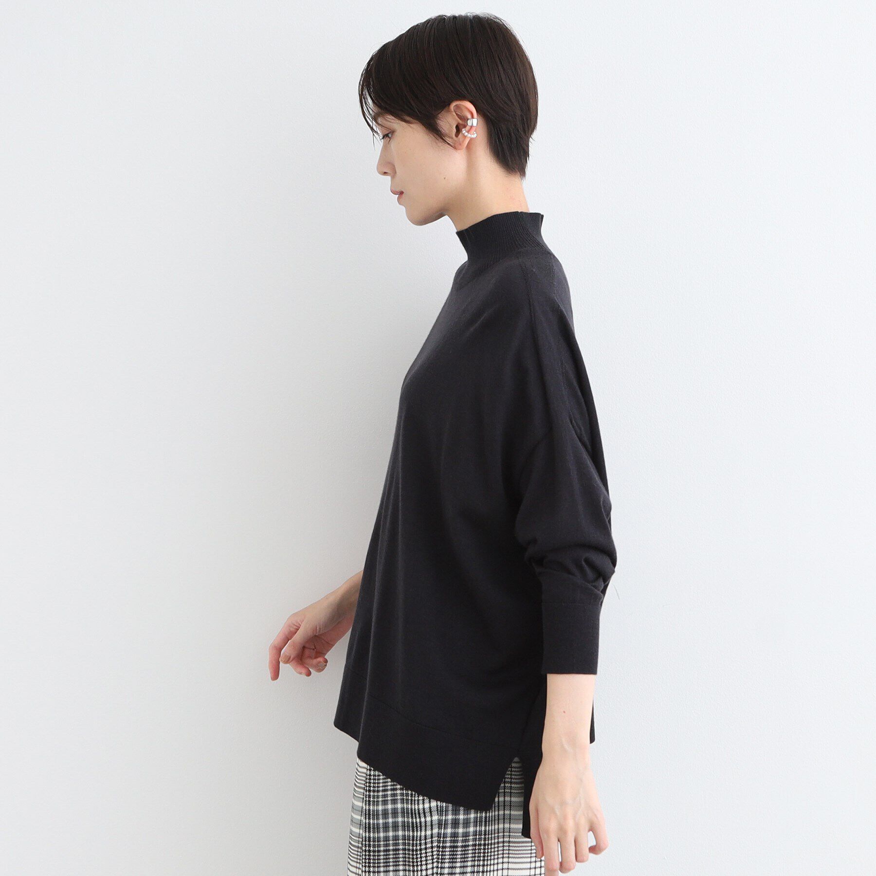 INDIVI「【ウール混】ハイネックドルマンデザインニット」|ニット・セーター|