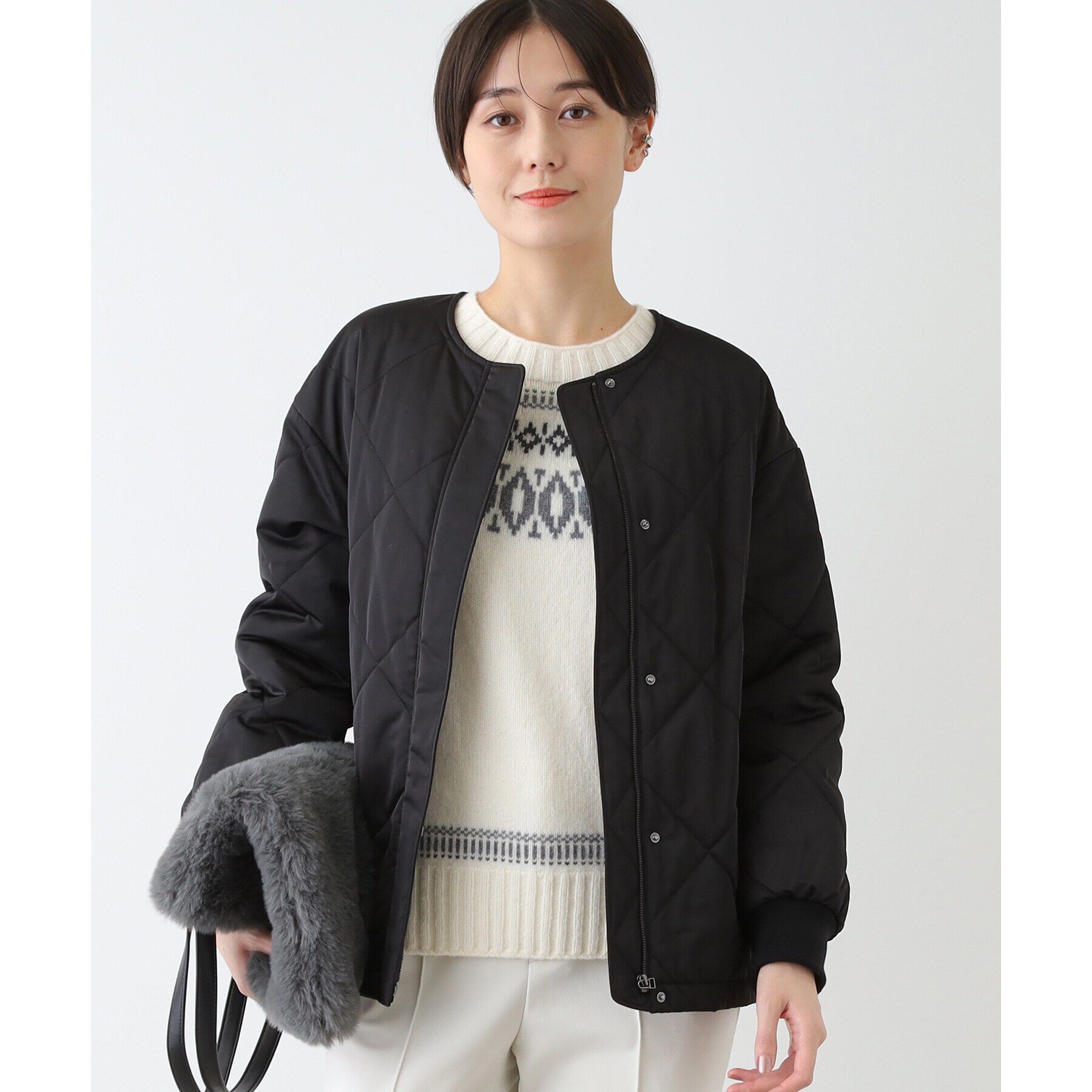 INDIVI「【撥水／UVケア】ミドル丈キルティングコート」|ダウン|