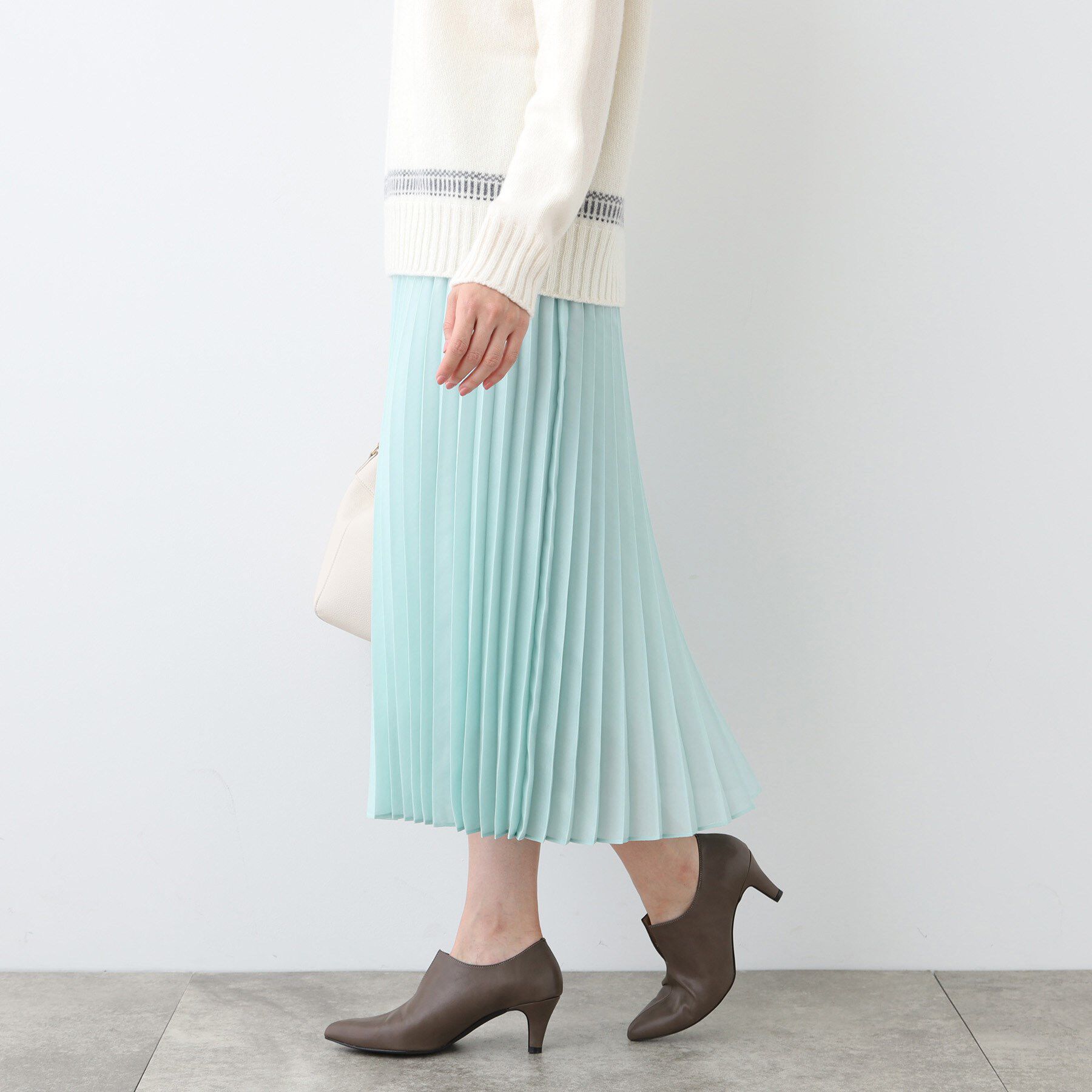 INDIVI「【洗える／ウエストゴム】アコーディオン調プリーツスカート」|スカート|