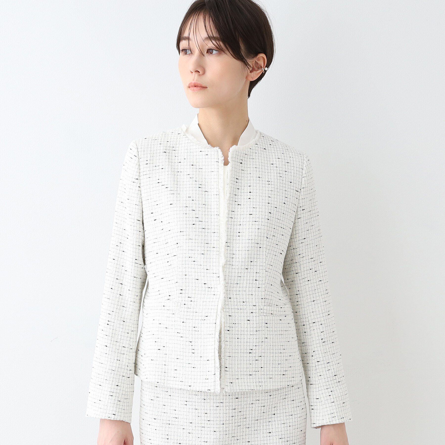 INDIVI「【日本製／オリジナル素材】ツィードジャケット」|スーツ|