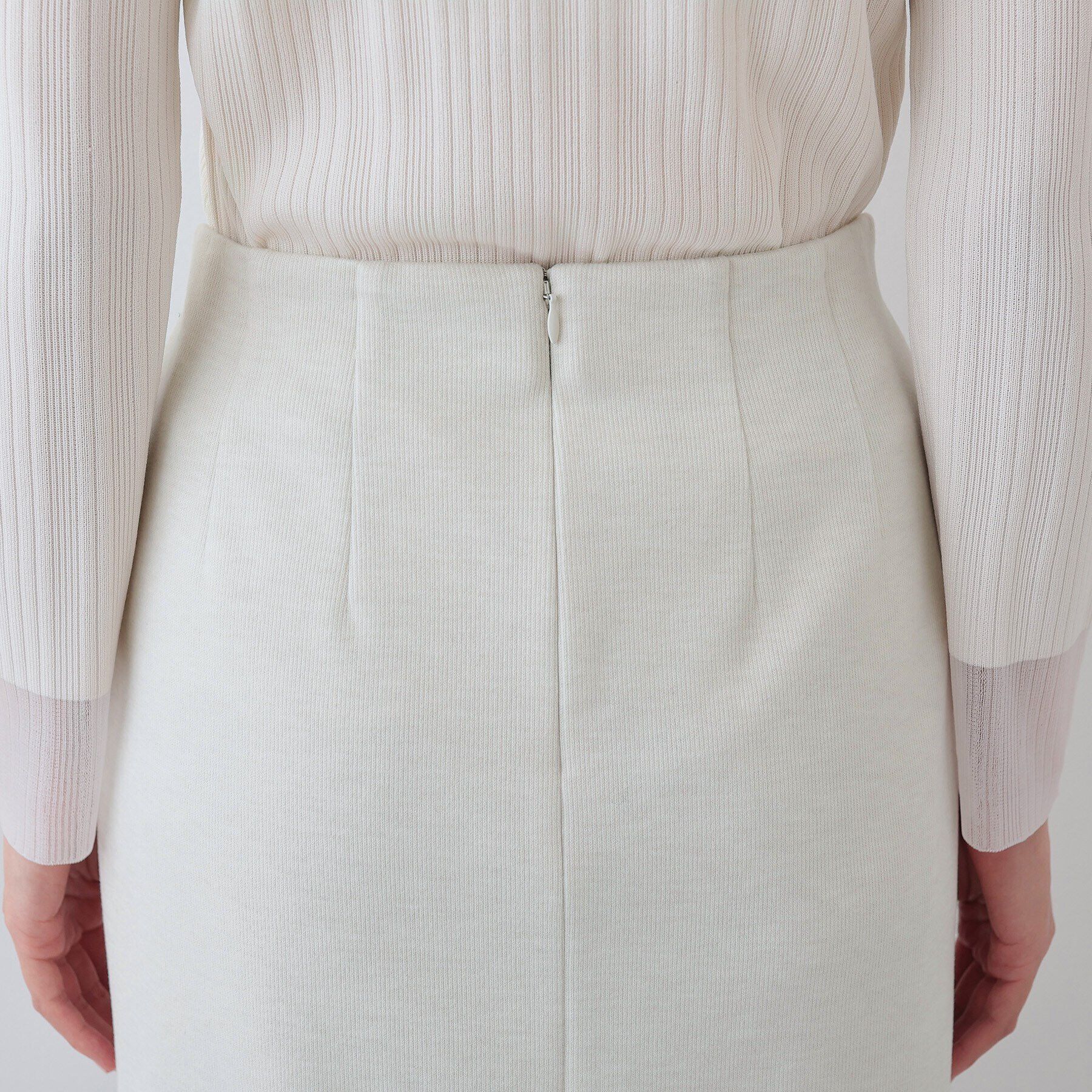 INDIVI「【洗える／UVケア／SETUP可能】メランジ調ニットライクIラインスカート」|スカート|