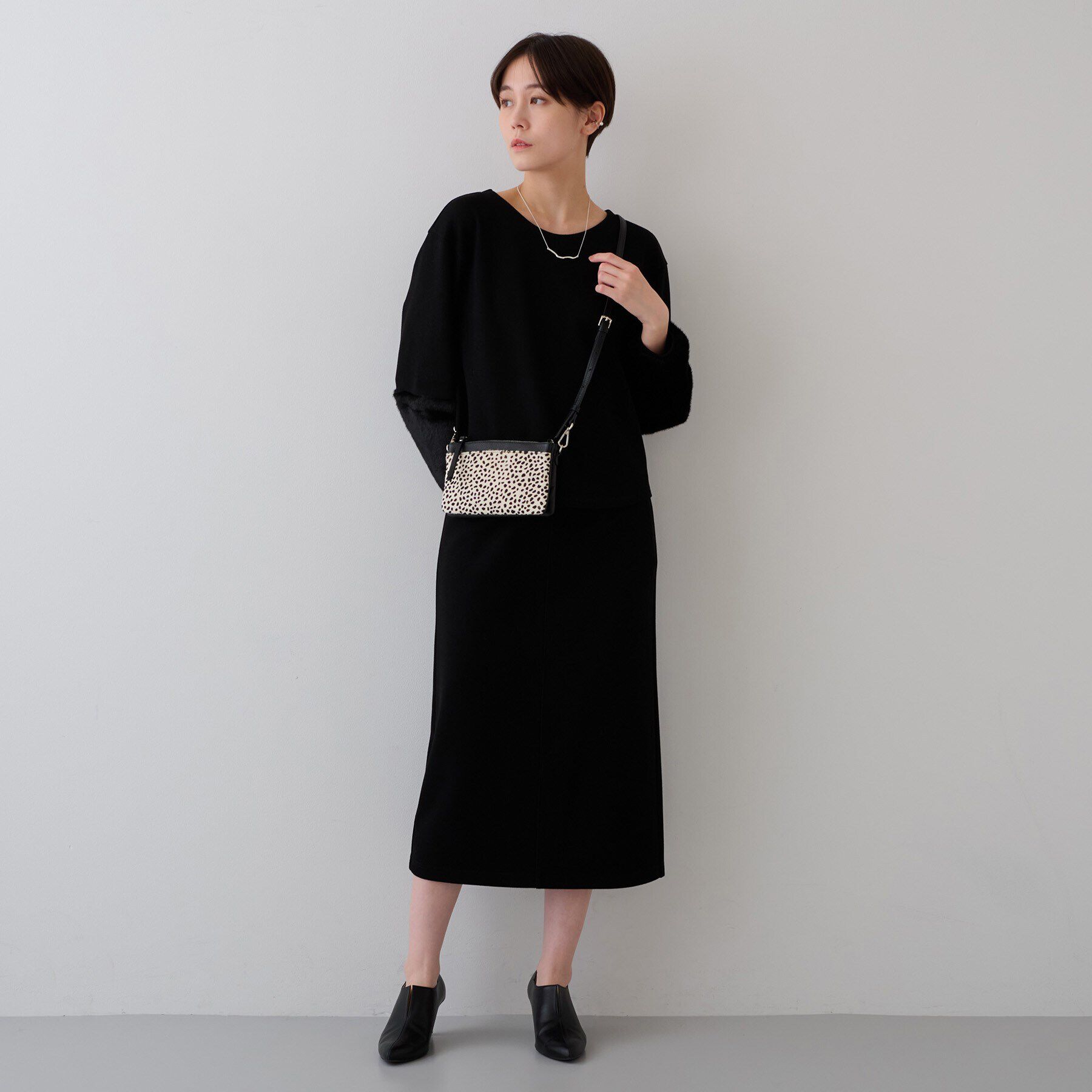 INDIVI「【洗える／UVケア／SETUP可能】メランジ調ニットライクIラインスカート」|スカート|